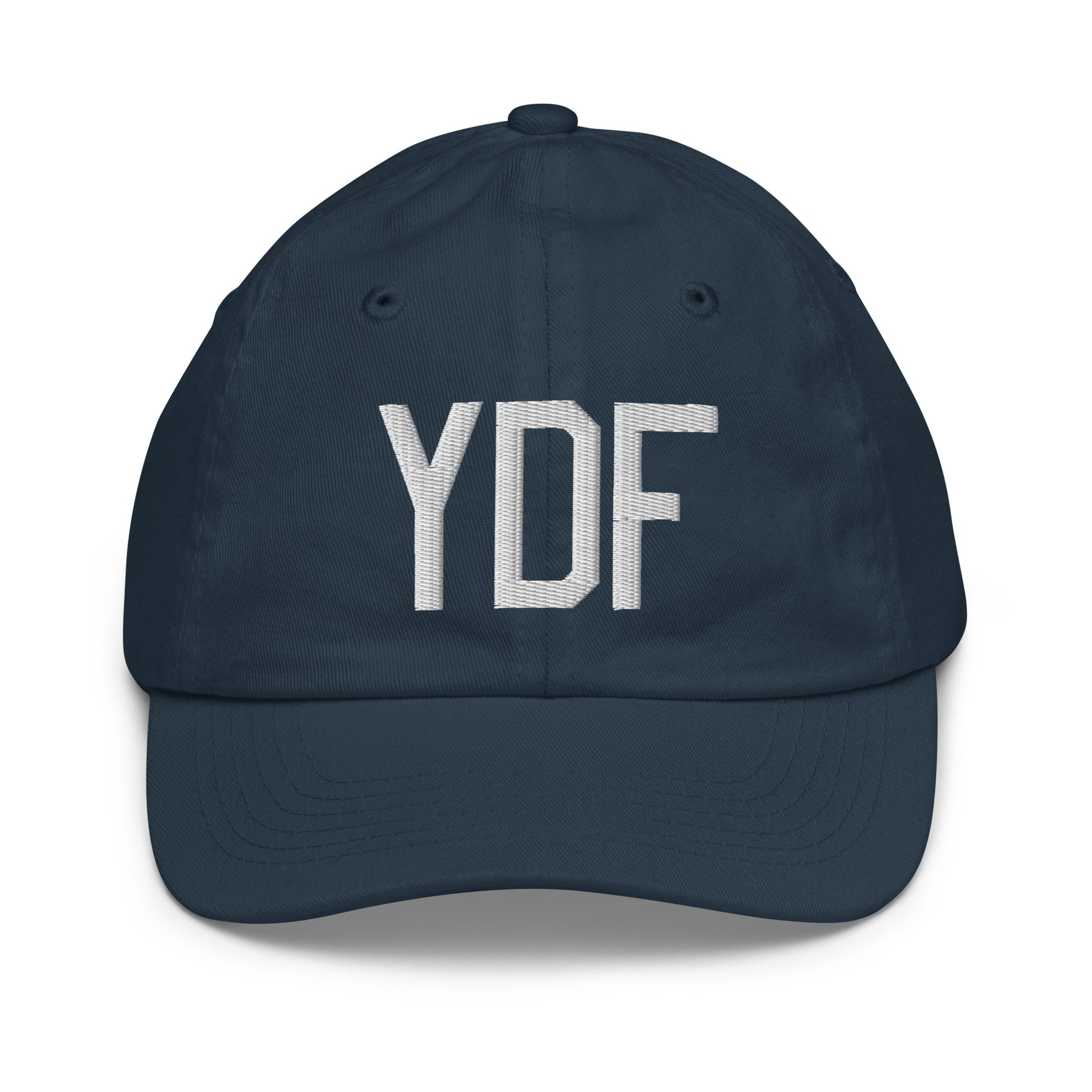 Airport Code Kid's Baseball Cap - White • YDF Deer Lake • YHM Designs - Image 14