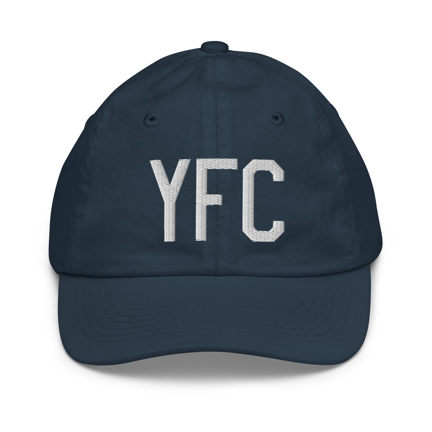Airport Code Kid's Baseball Cap - White • YFC Fredericton • YHM Designs - Image 14