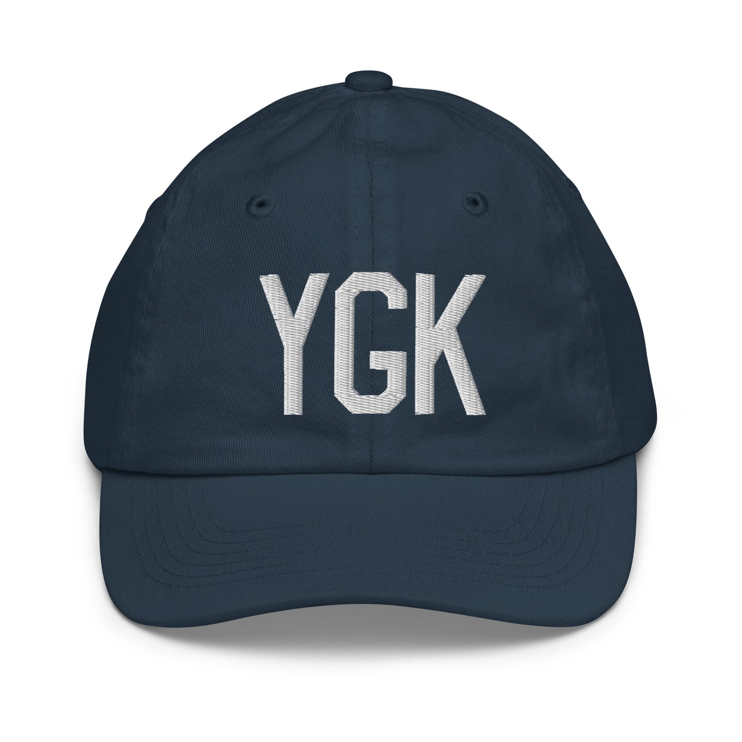Airport Code Kid's Baseball Cap - White • YGK Kingston • YHM Designs