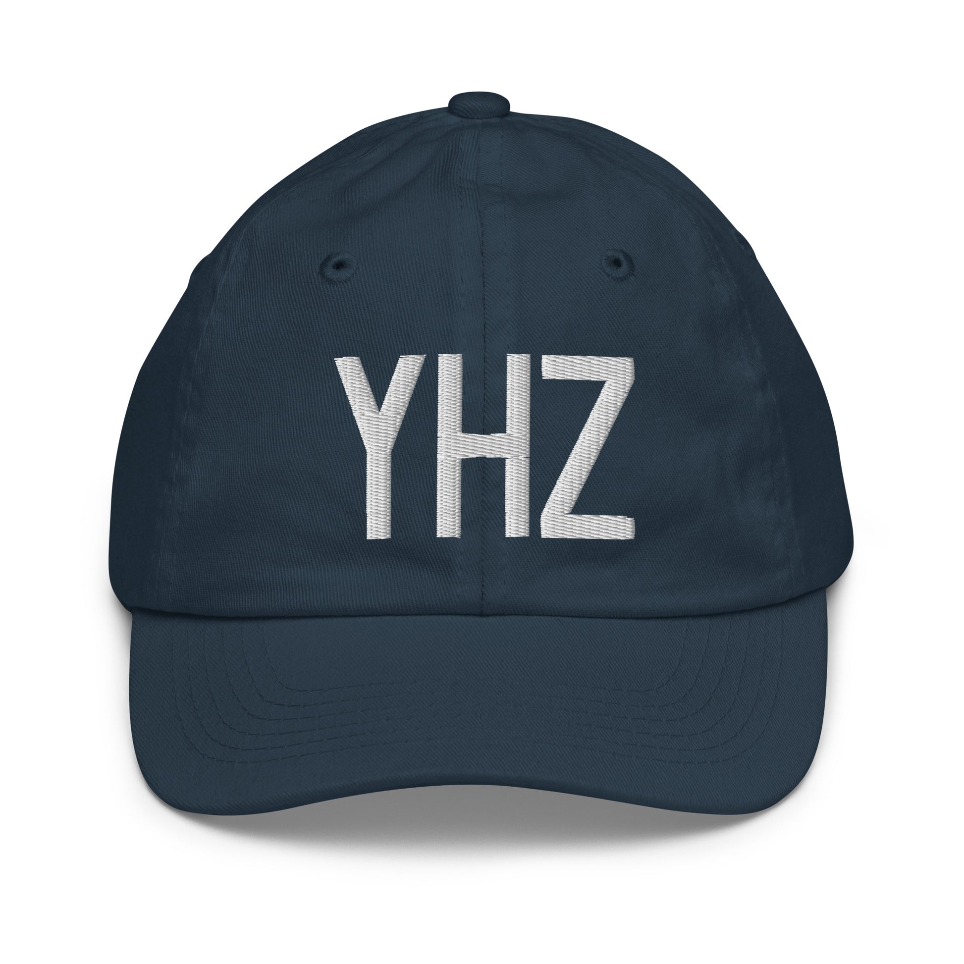 Airport Code Kid's Baseball Cap - White • YHZ Halifax • YHM Designs - Image 14