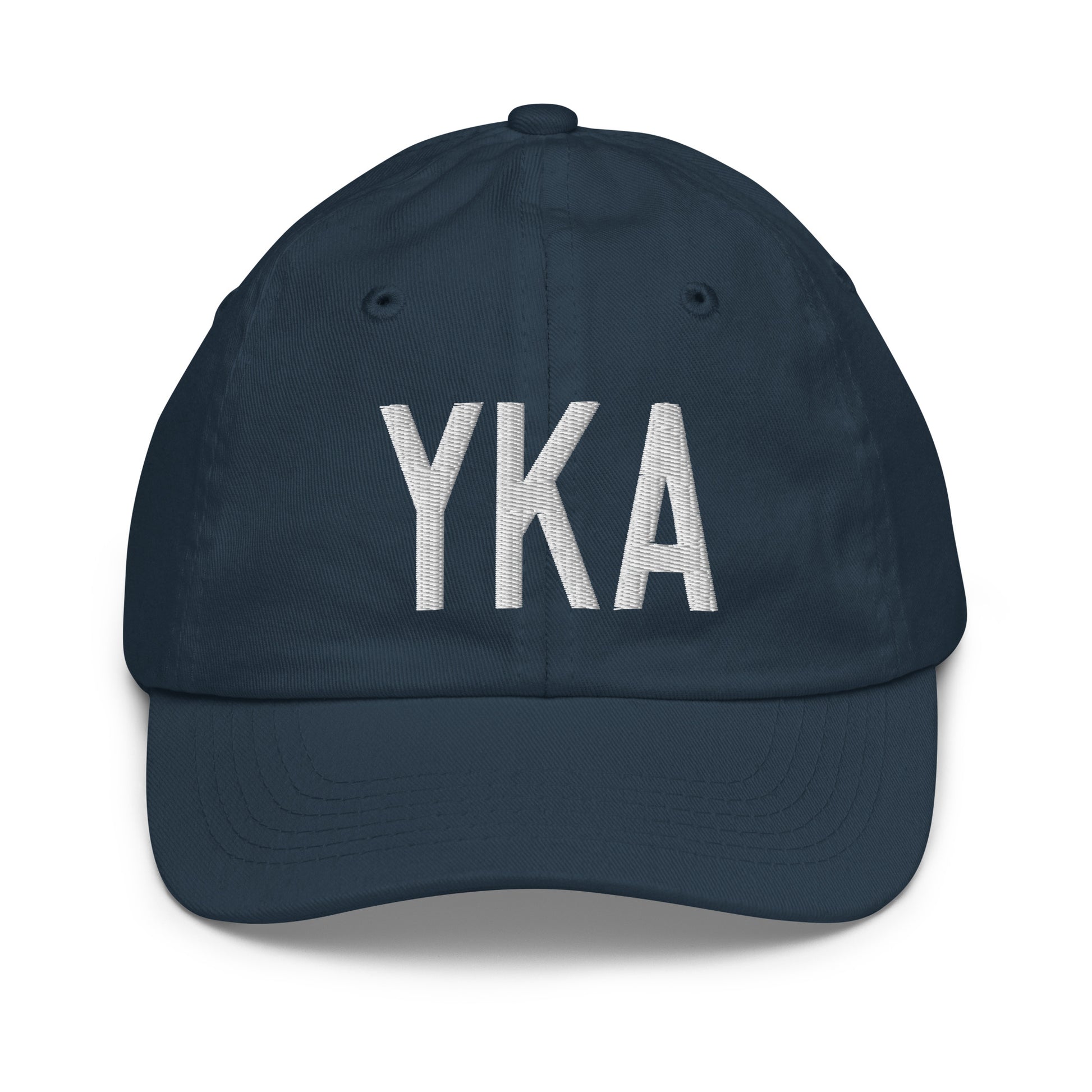 Airport Code Kid's Baseball Cap - White • YKA Kamloops • YHM Designs - Image 14
