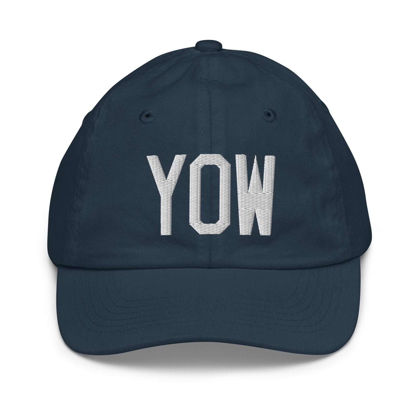 Airport Code Kid's Baseball Cap - White • YOW Ottawa • YHM Designs - Image 14