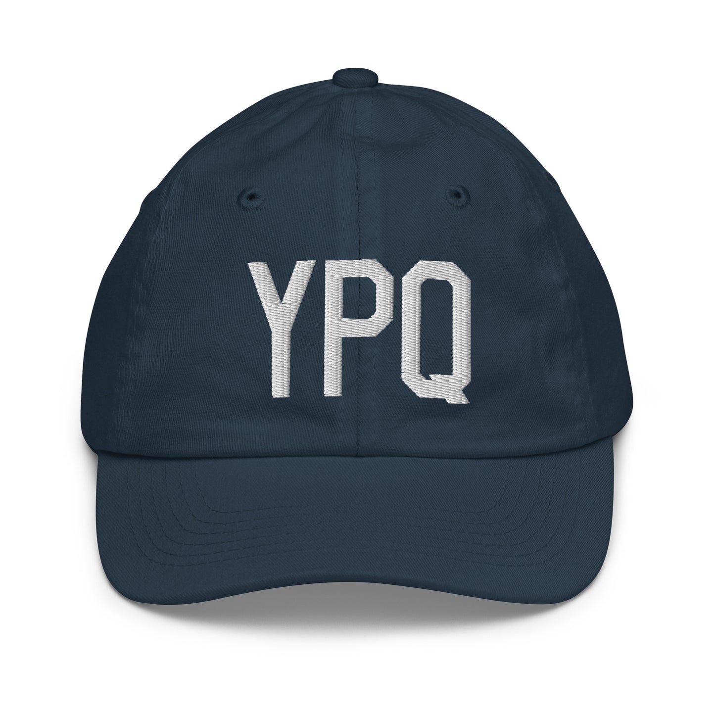Airport Code Kid's Baseball Cap - White • YPQ Peterborough • YHM Designs - Image 14
