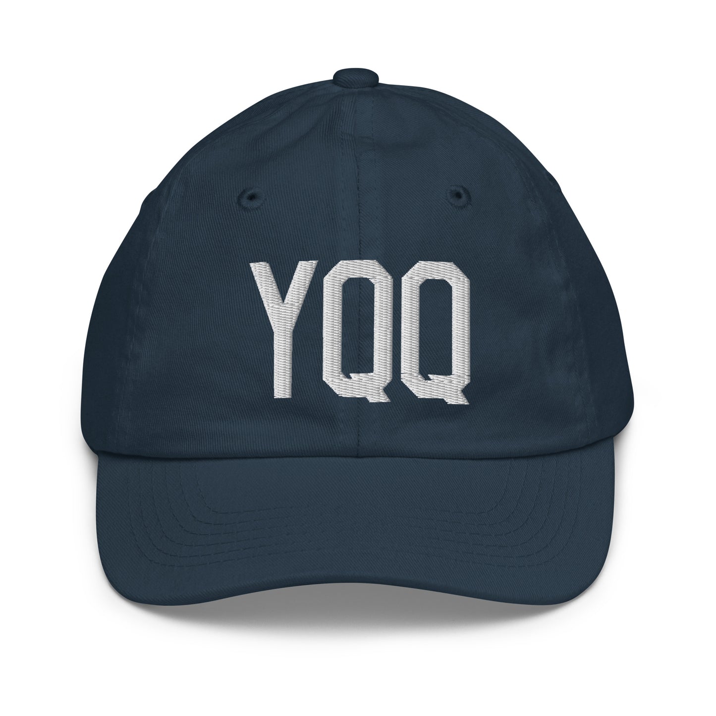 Airport Code Kid's Baseball Cap - White • YQQ Comox • YHM Designs - Image 14