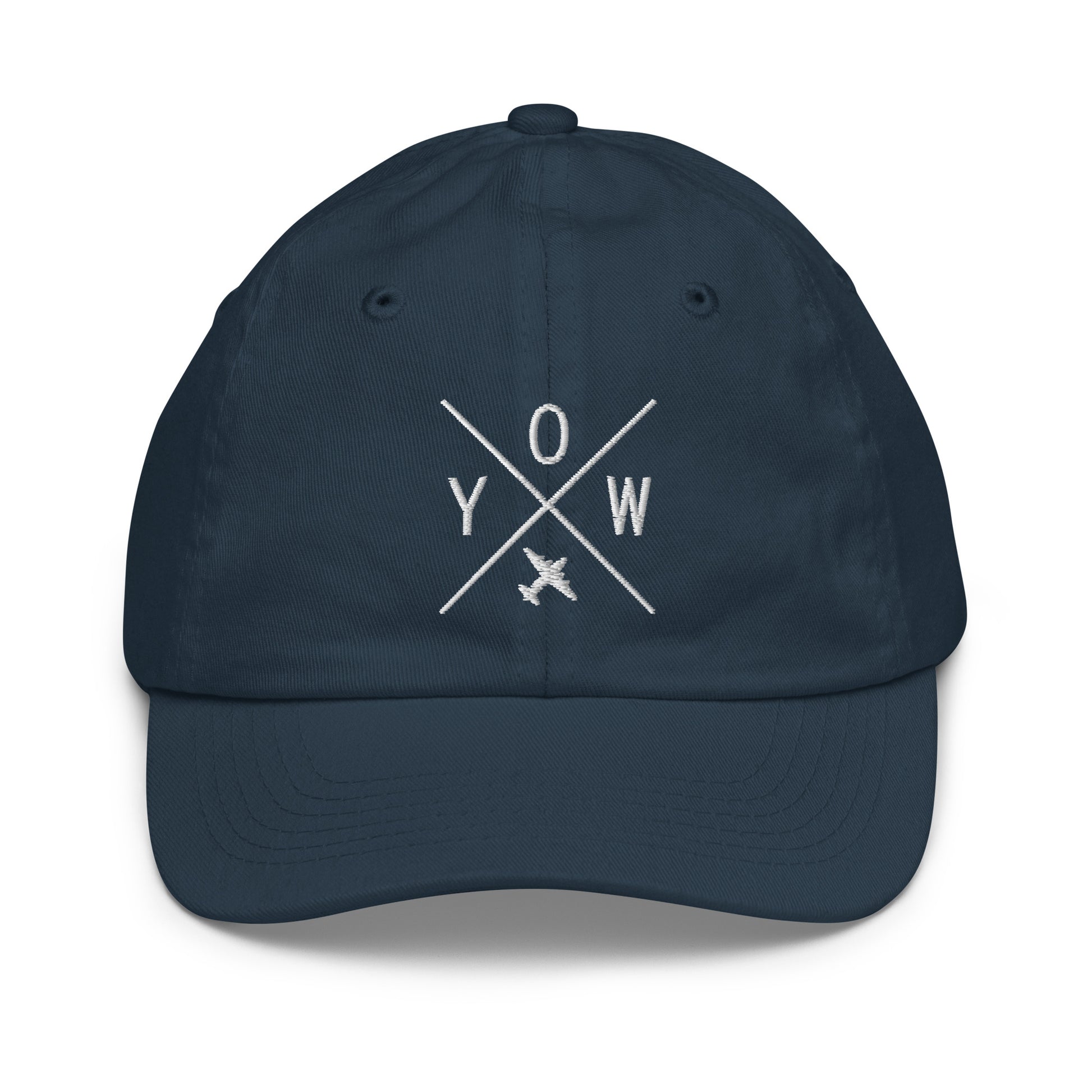 Crossed-X Kid's Baseball Cap - White • YOW Ottawa • YHM Designs - Image 14