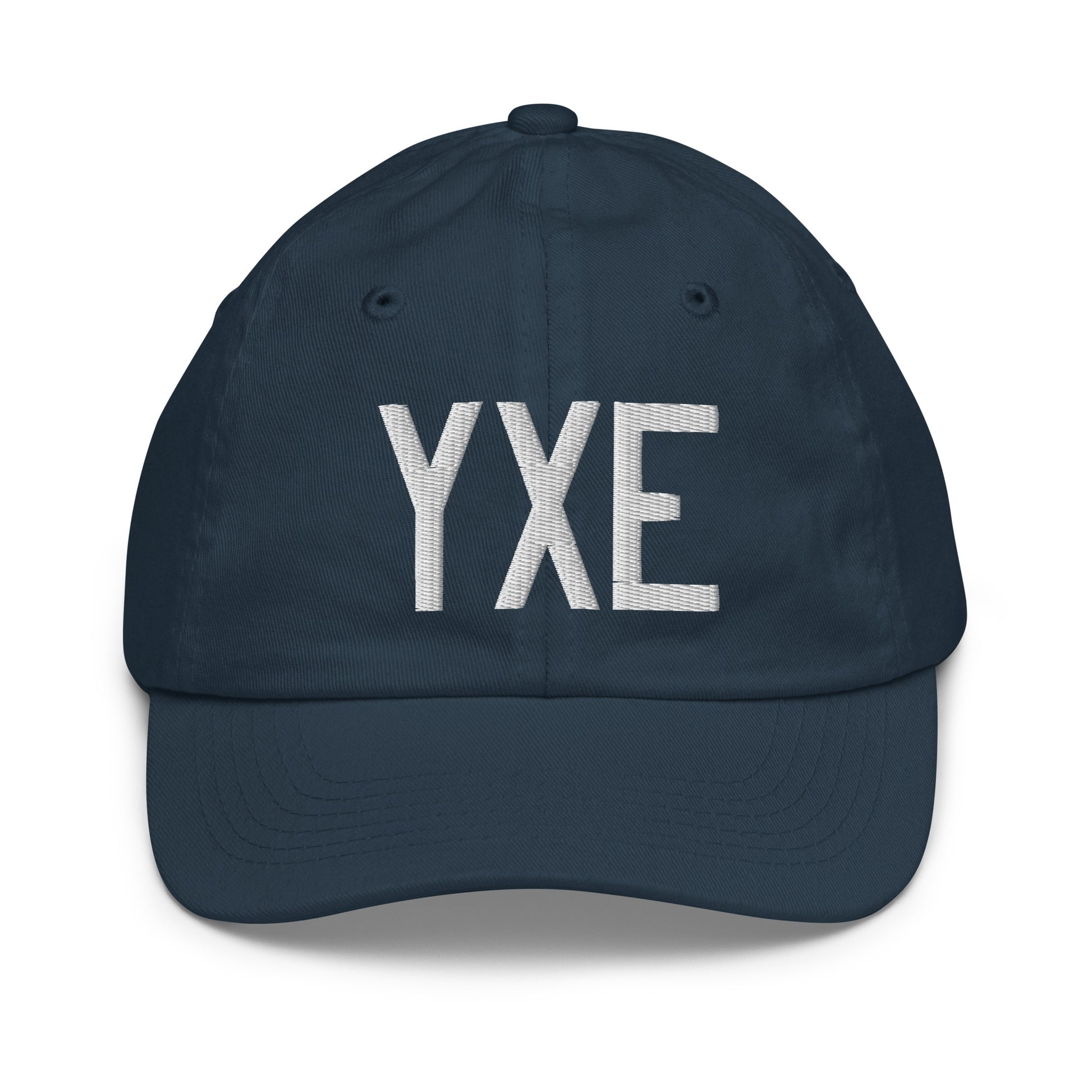 Airport Code Kid's Baseball Cap - White • YXE Saskatoon • YHM Designs - Image 14