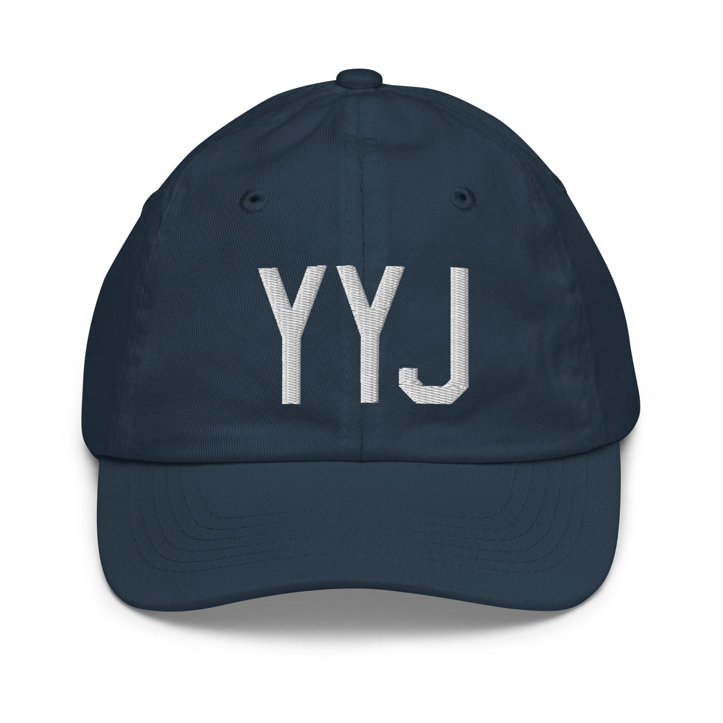 Airport Code Kid's Baseball Cap - White • YYJ Victoria • YHM Designs - Image 14