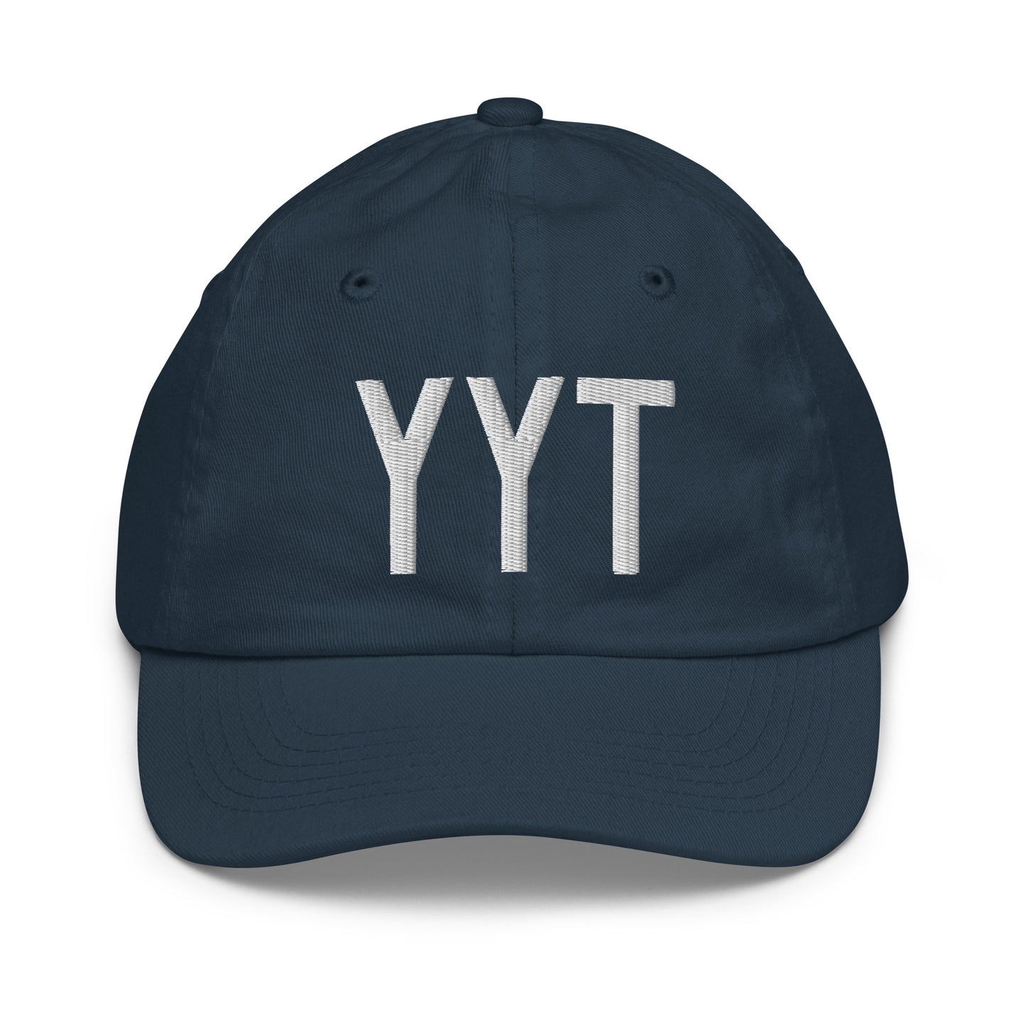 Airport Code Kid's Baseball Cap - White • YYT St. John's • YHM Designs - Image 14