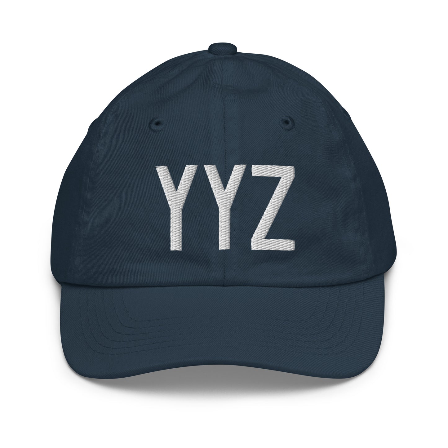Airport Code Kid's Baseball Cap - White • YYZ Toronto • YHM Designs - Image 14