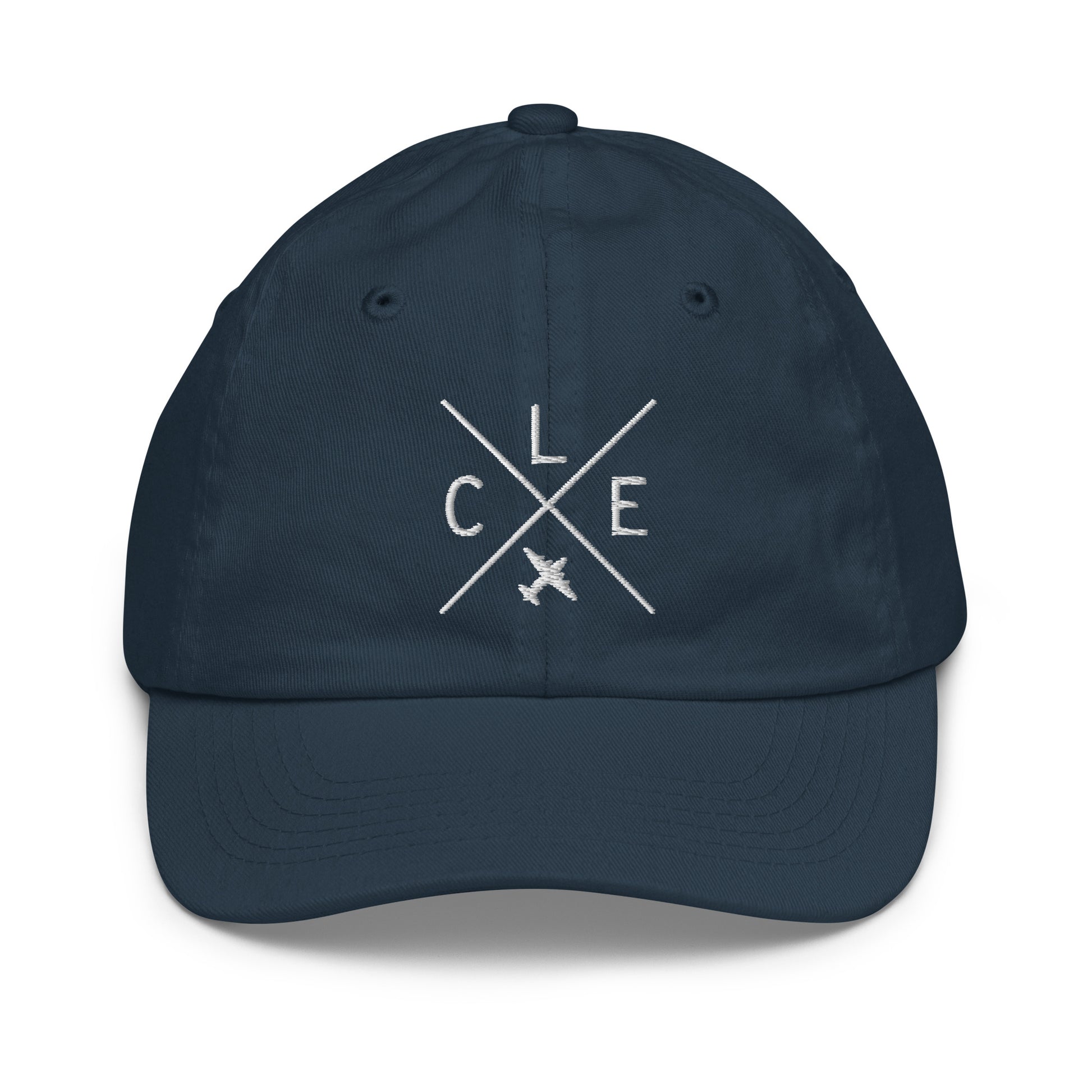 Crossed-X Kid's Baseball Cap - White • CLE Cleveland • YHM Designs - Image 14