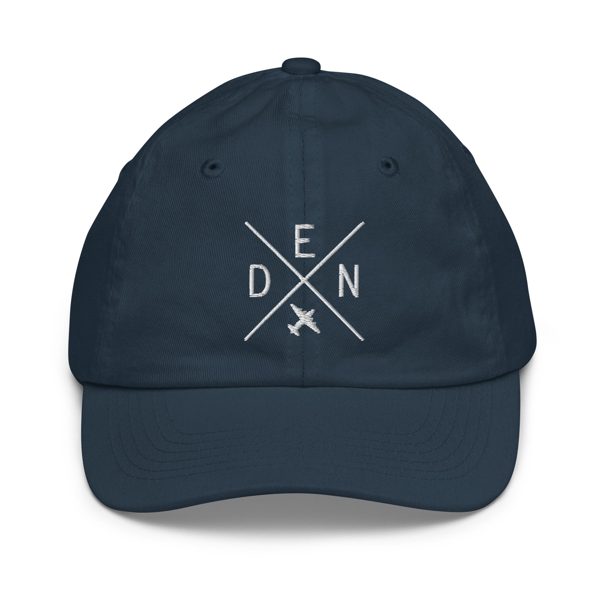 Crossed-X Kid's Baseball Cap - White • DEN Denver • YHM Designs - Image 14