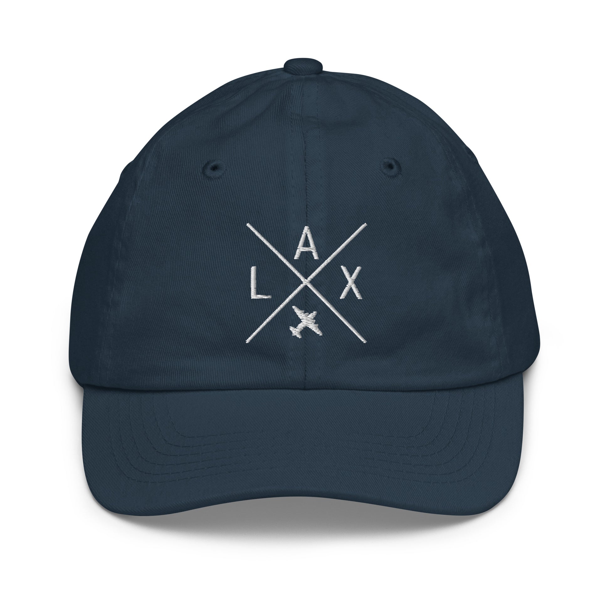 Crossed-X Kid's Baseball Cap - White • LAX Los Angeles • YHM Designs - Image 14
