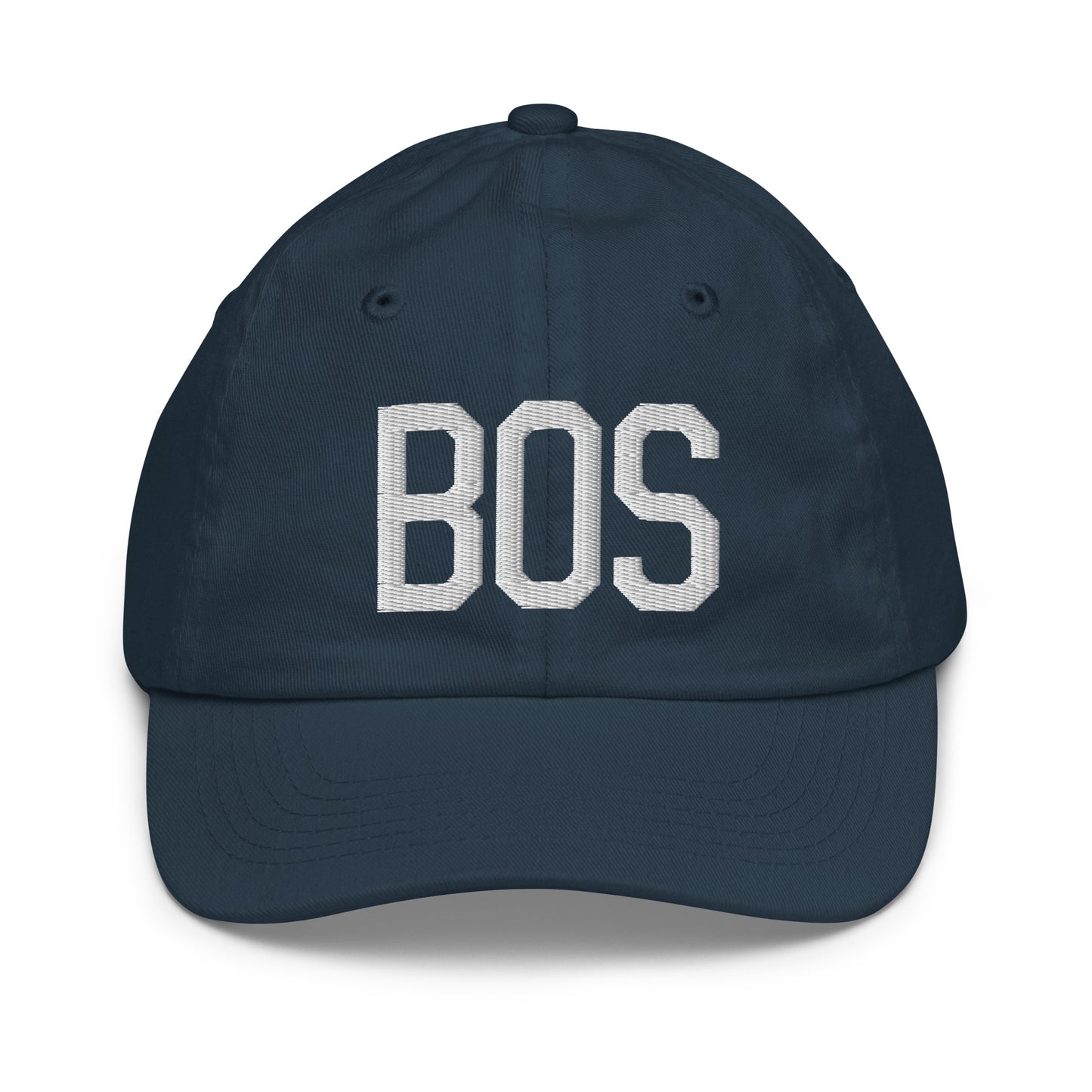 Airport Code Kid's Baseball Cap - White • BOS Boston • YHM Designs - Image 14