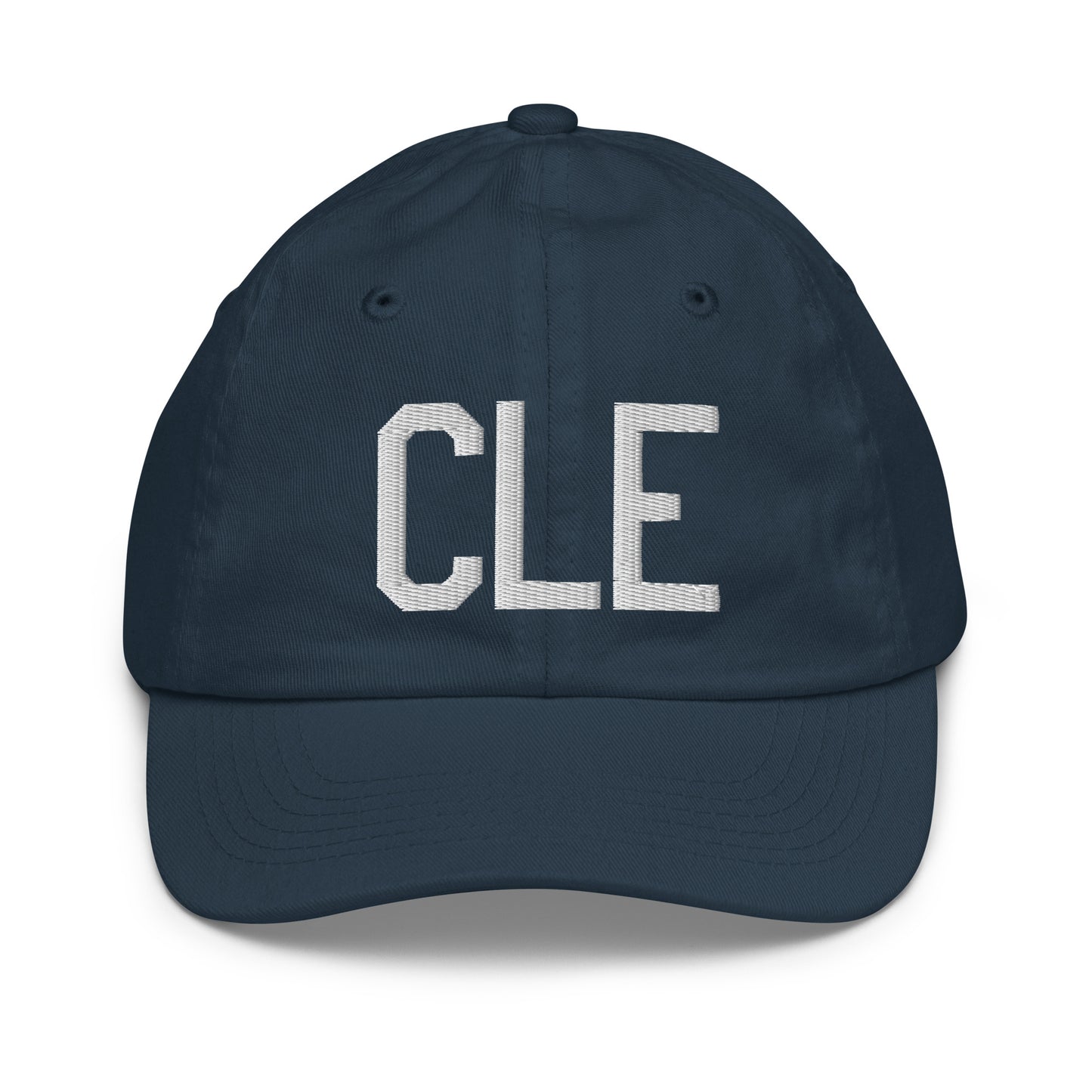 Airport Code Kid's Baseball Cap - White • CLE Cleveland • YHM Designs - Image 14