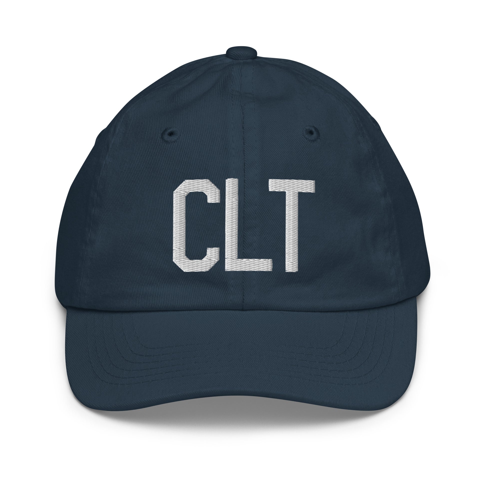 Airport Code Kid's Baseball Cap - White • CLT Charlotte • YHM Designs - Image 14