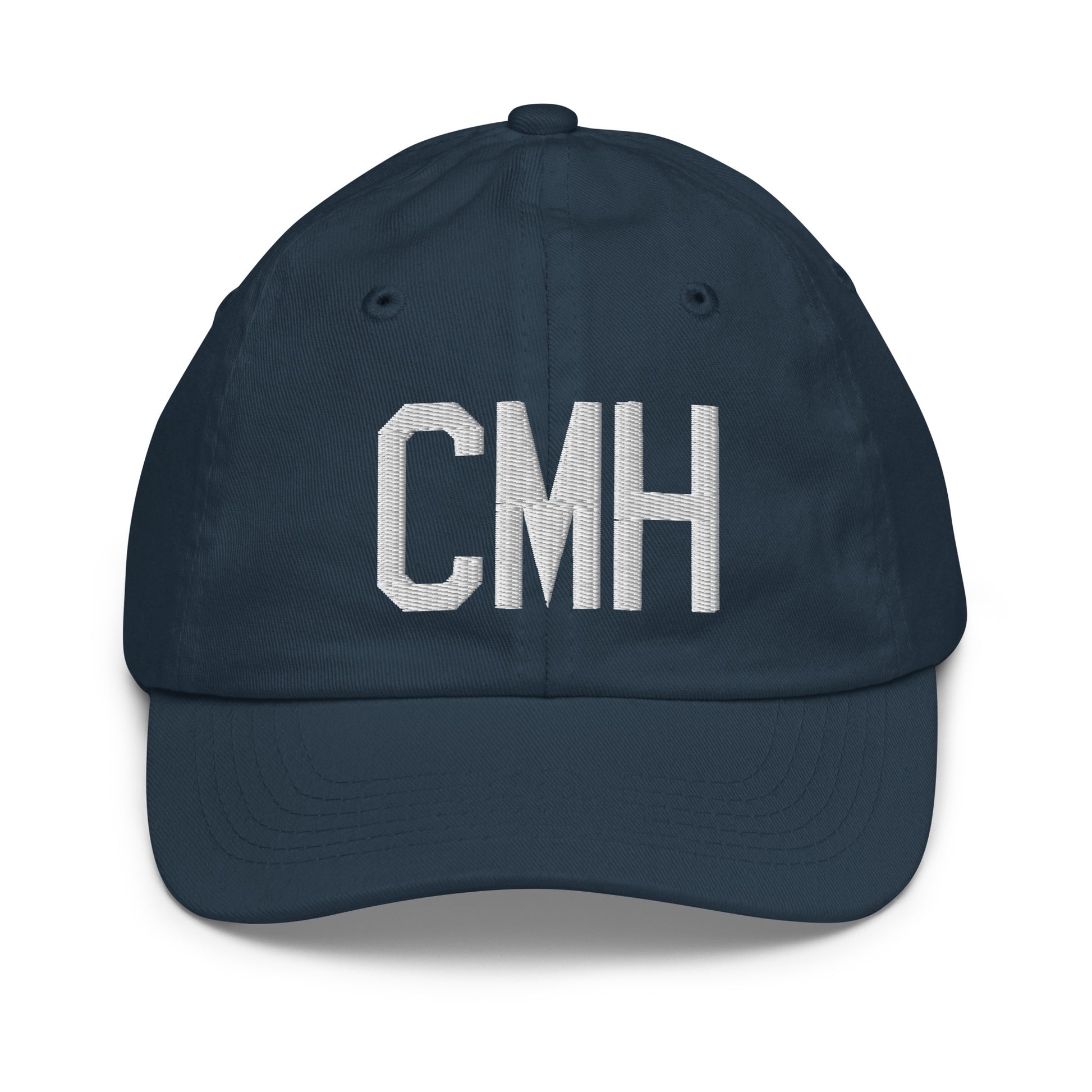 Airport Code Kid's Baseball Cap - White • CMH Columbus • YHM Designs - Image 14