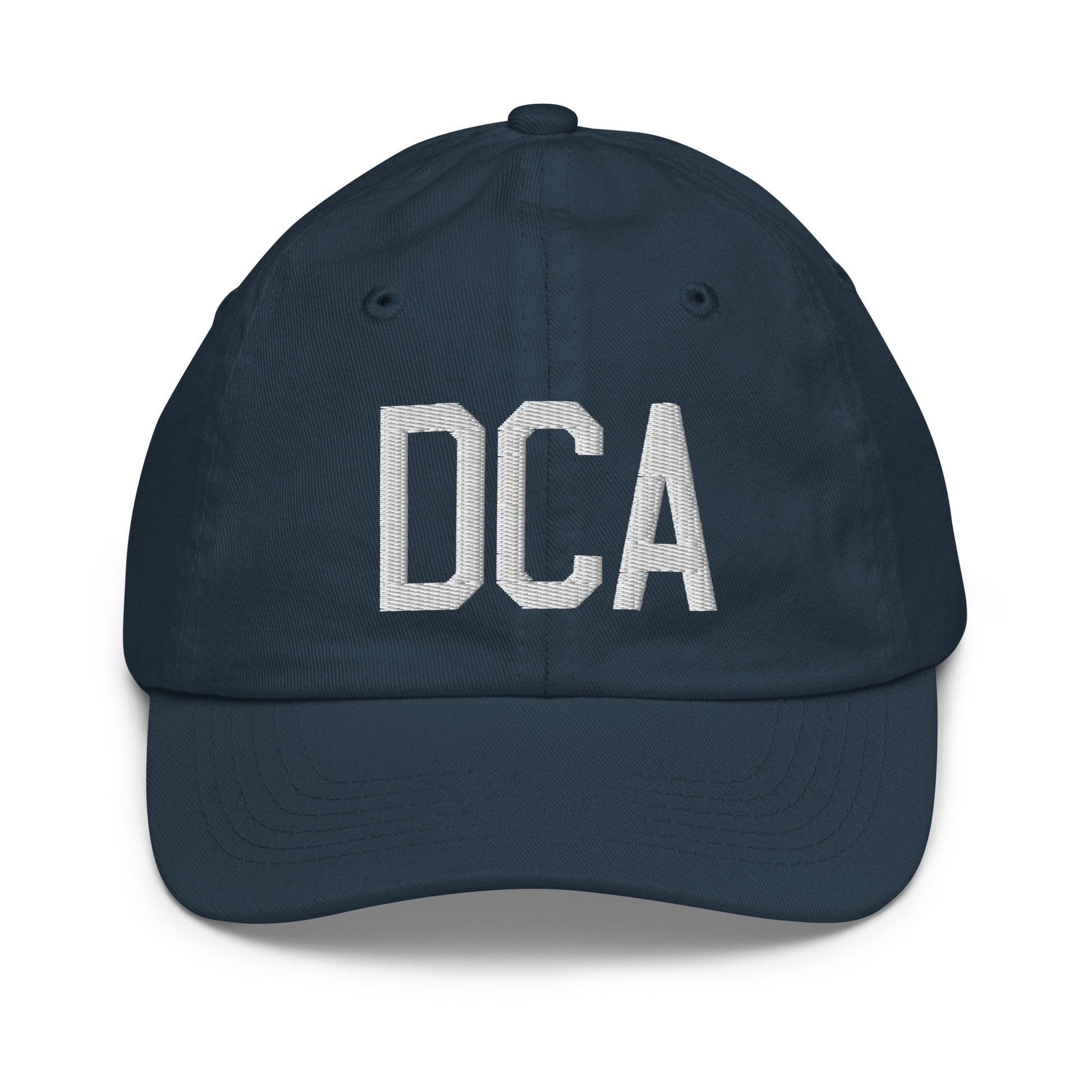 Airport Code Kid's Baseball Cap - White • DCA Washington • YHM Designs - Image 14