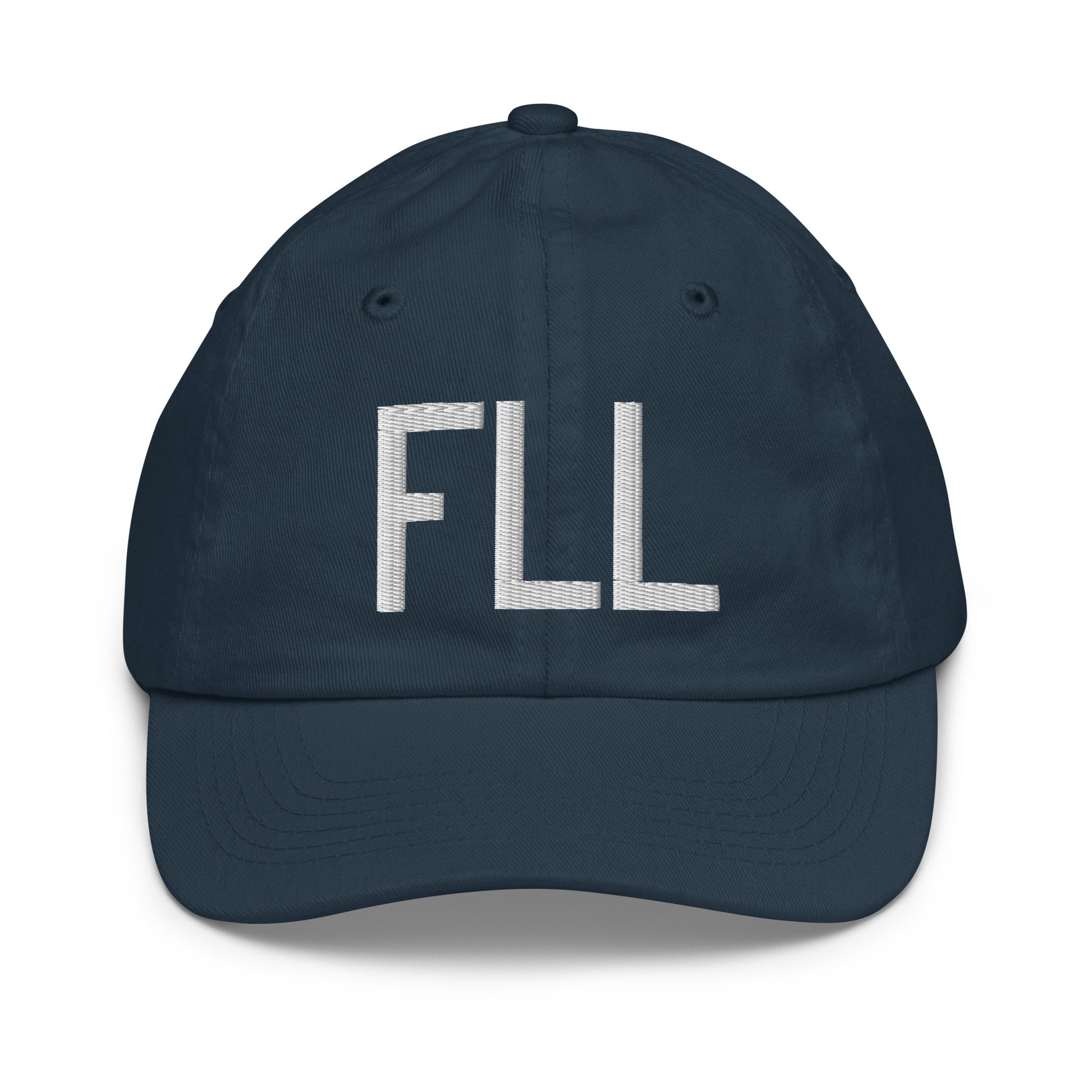 Airport Code Kid's Baseball Cap - White • FLL Fort Lauderdale • YHM Designs - Image 14