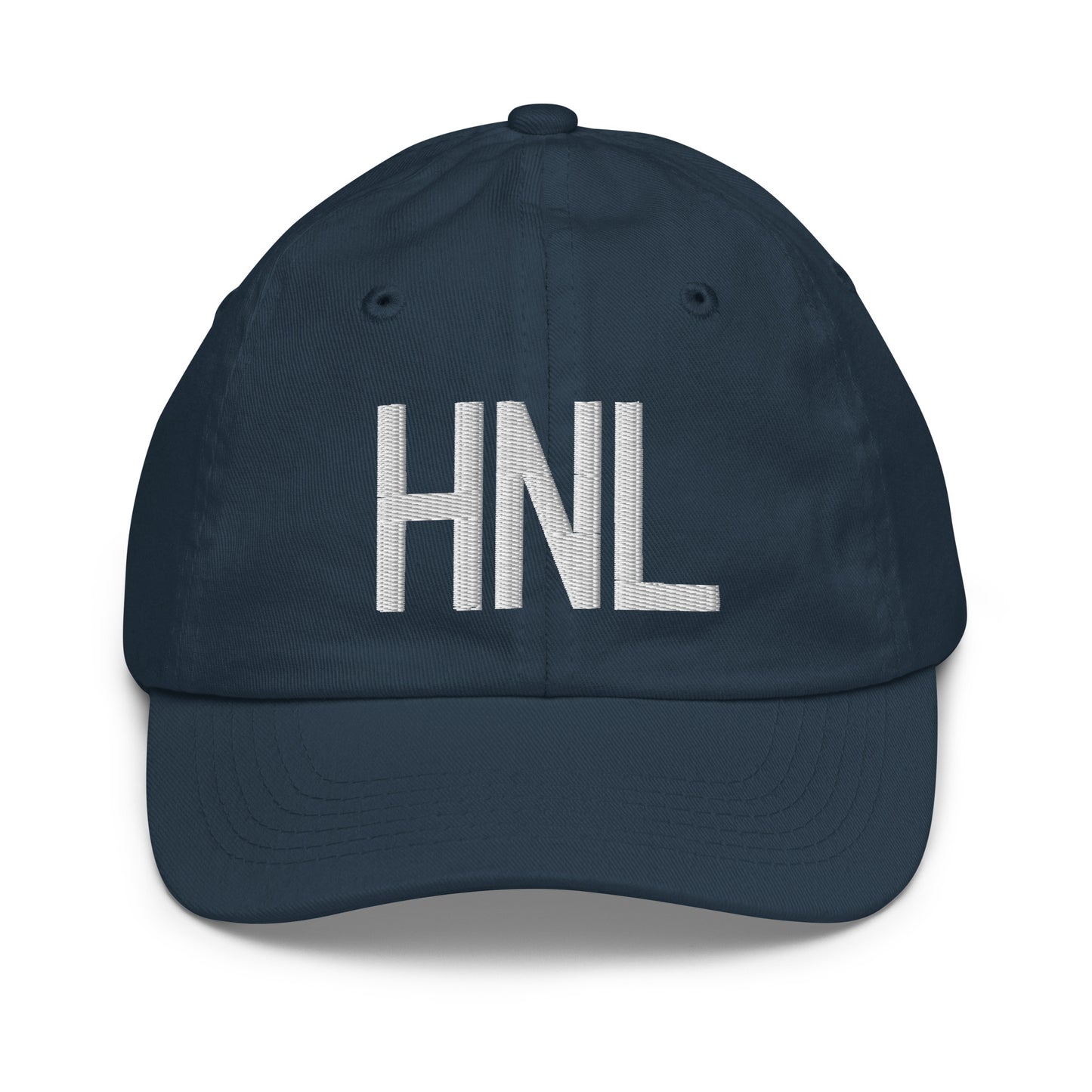 Airport Code Kid's Baseball Cap - White • HNL Honolulu • YHM Designs - Image 14