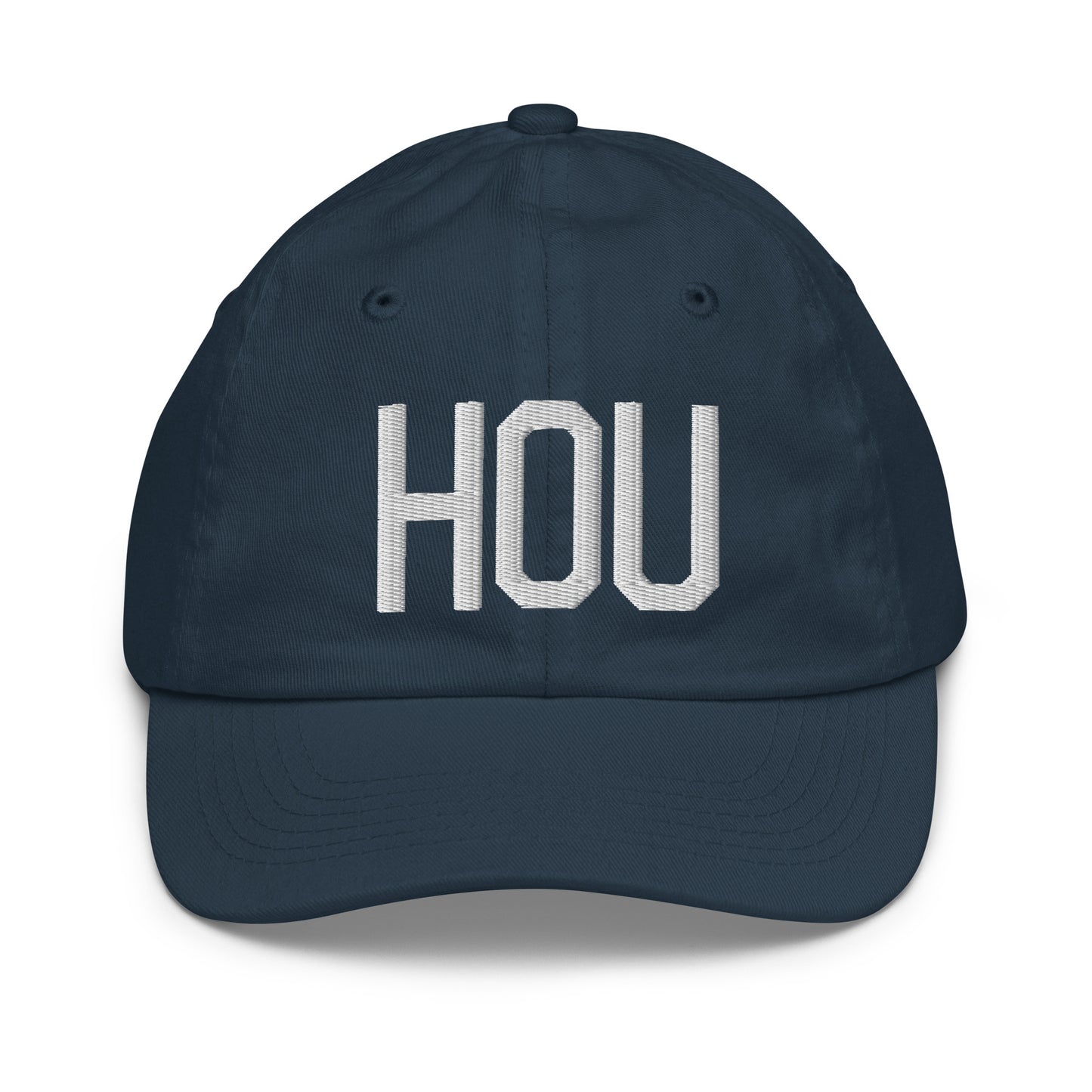 Airport Code Kid's Baseball Cap - White • HOU Houston • YHM Designs - Image 14