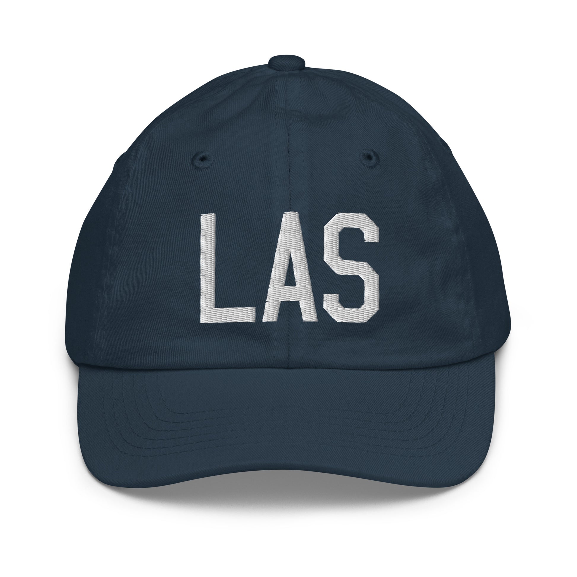 Airport Code Kid's Baseball Cap - White • LAS Las Vegas • YHM Designs - Image 14