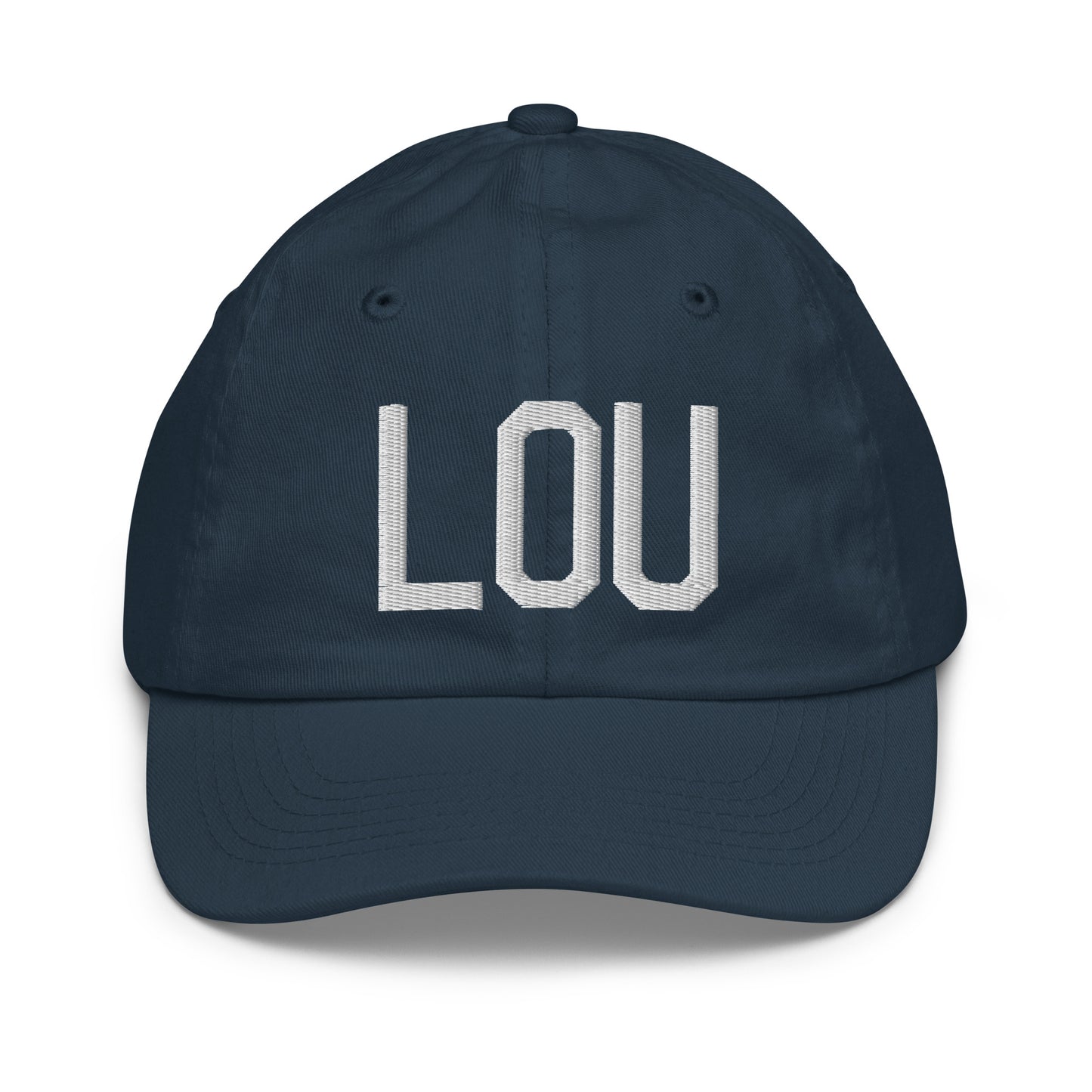 Airport Code Kid's Baseball Cap - White • LOU Louisville • YHM Designs - Image 14