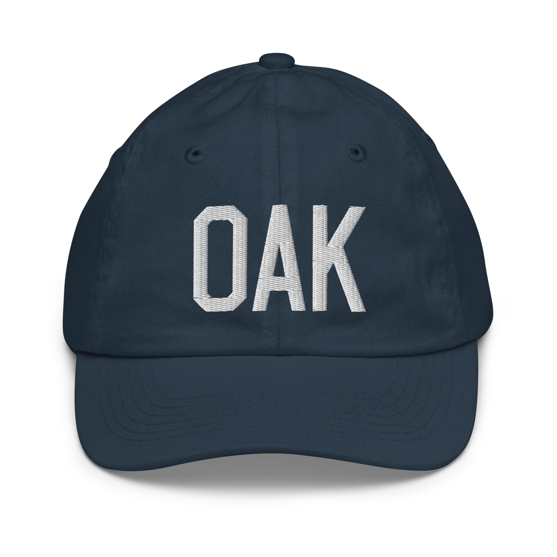 Airport Code Kid's Baseball Cap - White • OAK Oakland • YHM Designs - Image 14