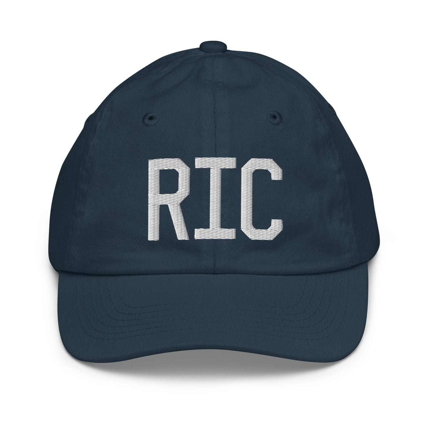 Airport Code Kid's Baseball Cap - White • RIC Richmond • YHM Designs - Image 14