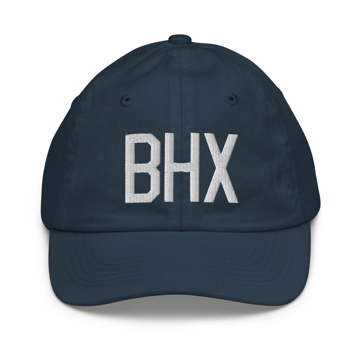 Airport Code Kid's Baseball Cap - White • BHX Birmingham • YHM Designs - Image 14
