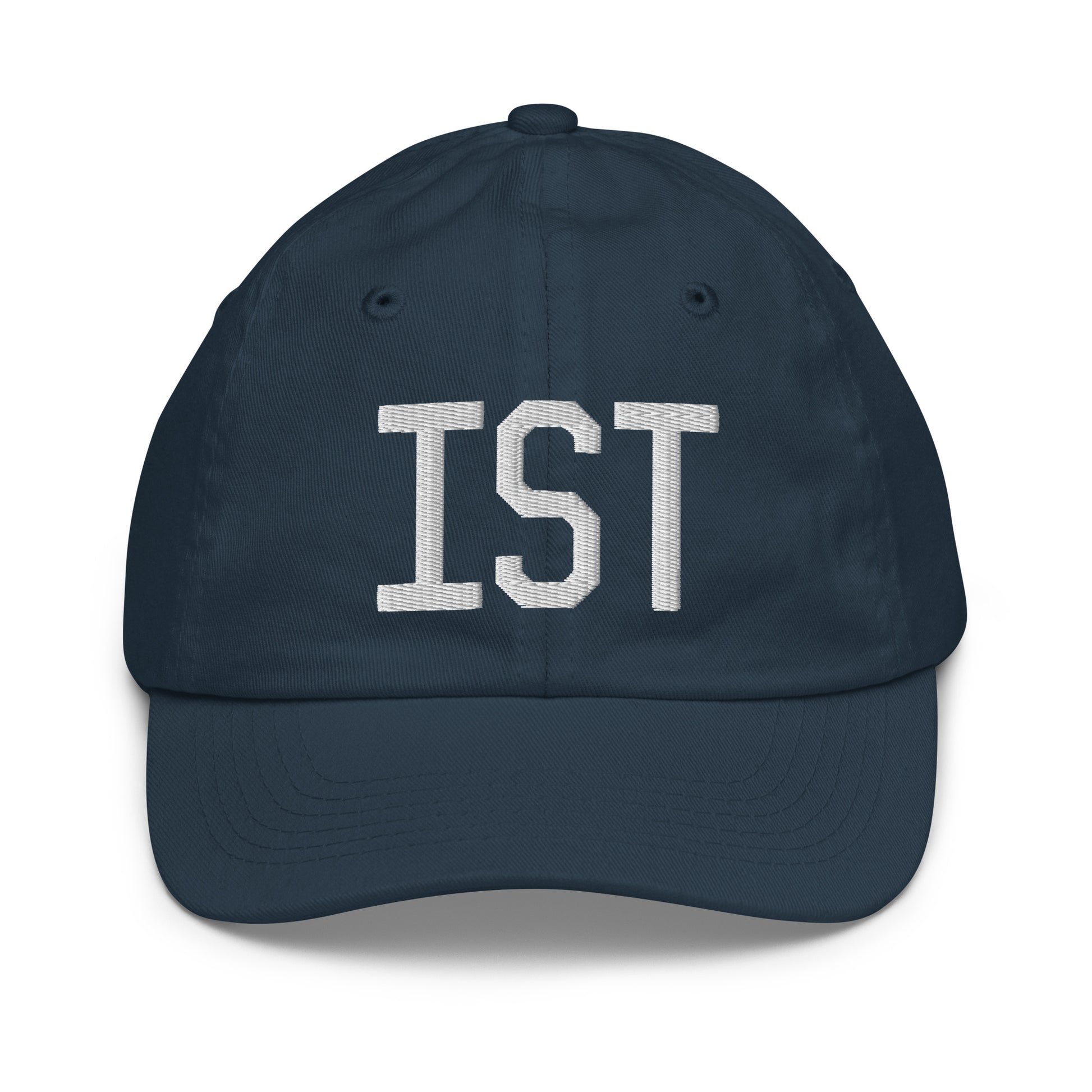 Airport Code Kid's Baseball Cap - White • IST Istanbul • YHM Designs - Image 14