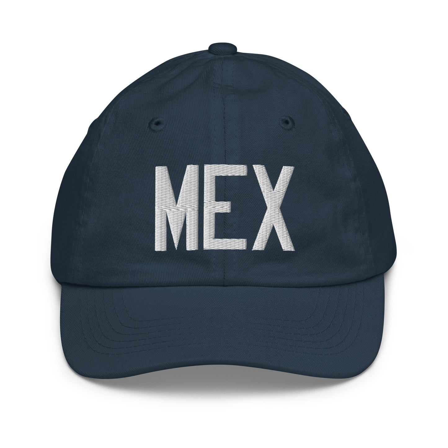 Airport Code Kid's Baseball Cap - White • MEX Mexico City • YHM Designs - Image 14