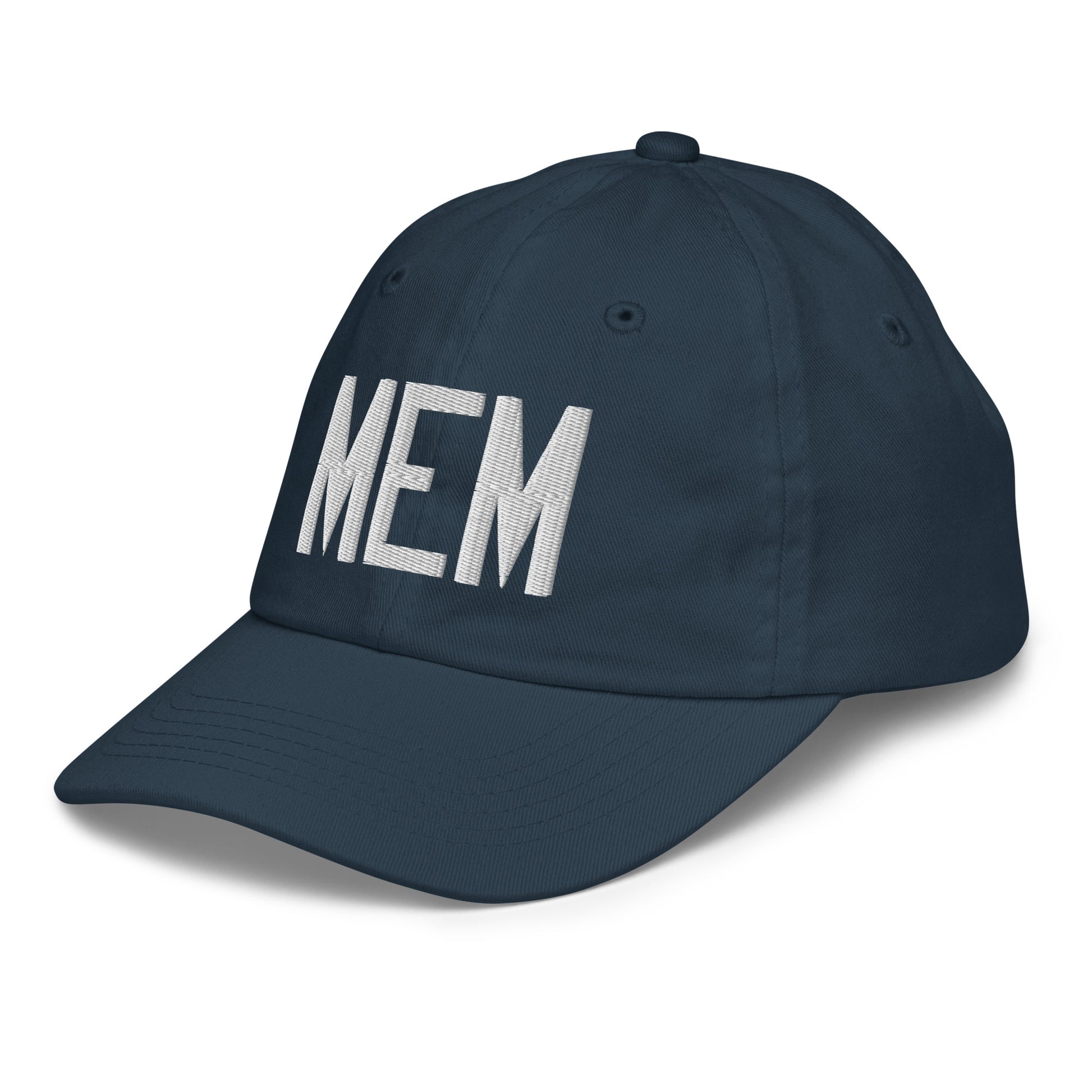 Airport Code Kid's Baseball Cap - White • MEM Memphis • YHM Designs - Image 16