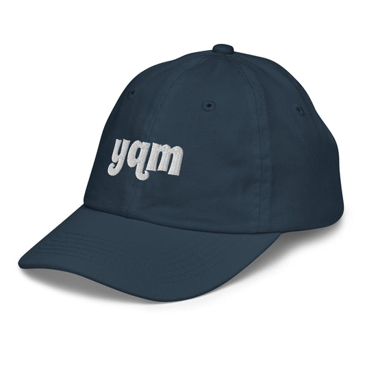 Groovy Kid's Baseball Cap - White • YQM Moncton • YHM Designs - Image 01