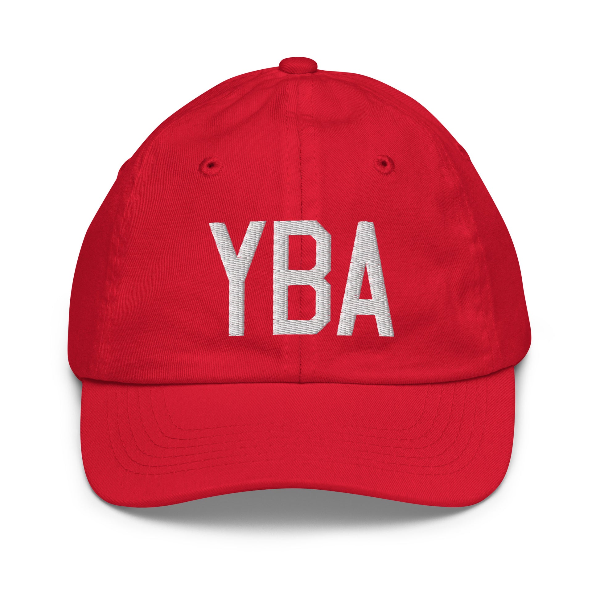 Airport Code Kid's Baseball Cap - White • YBA Banff • YHM Designs - Image 17