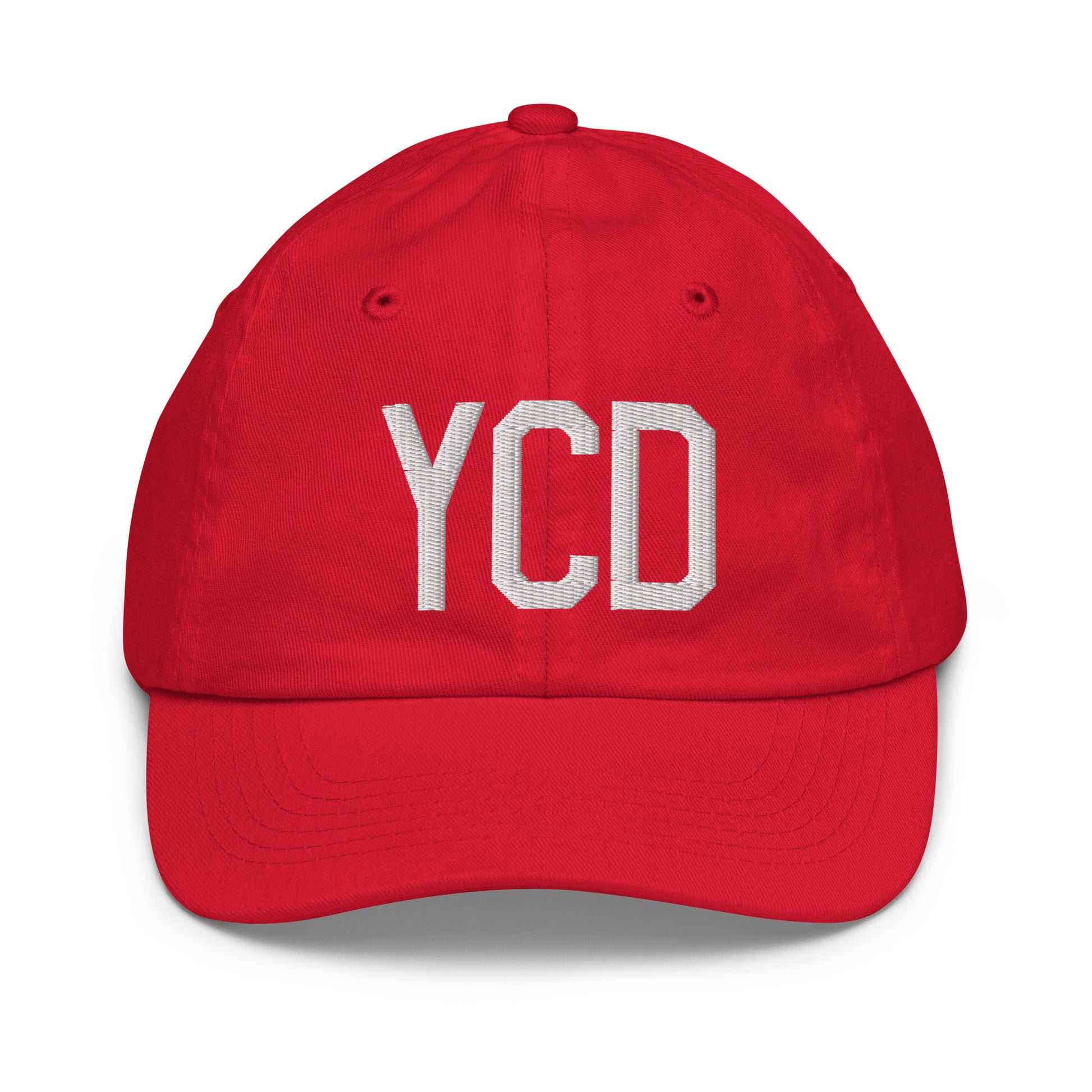 Airport Code Kid's Baseball Cap - White • YCD Nanaimo • YHM Designs - Image 17
