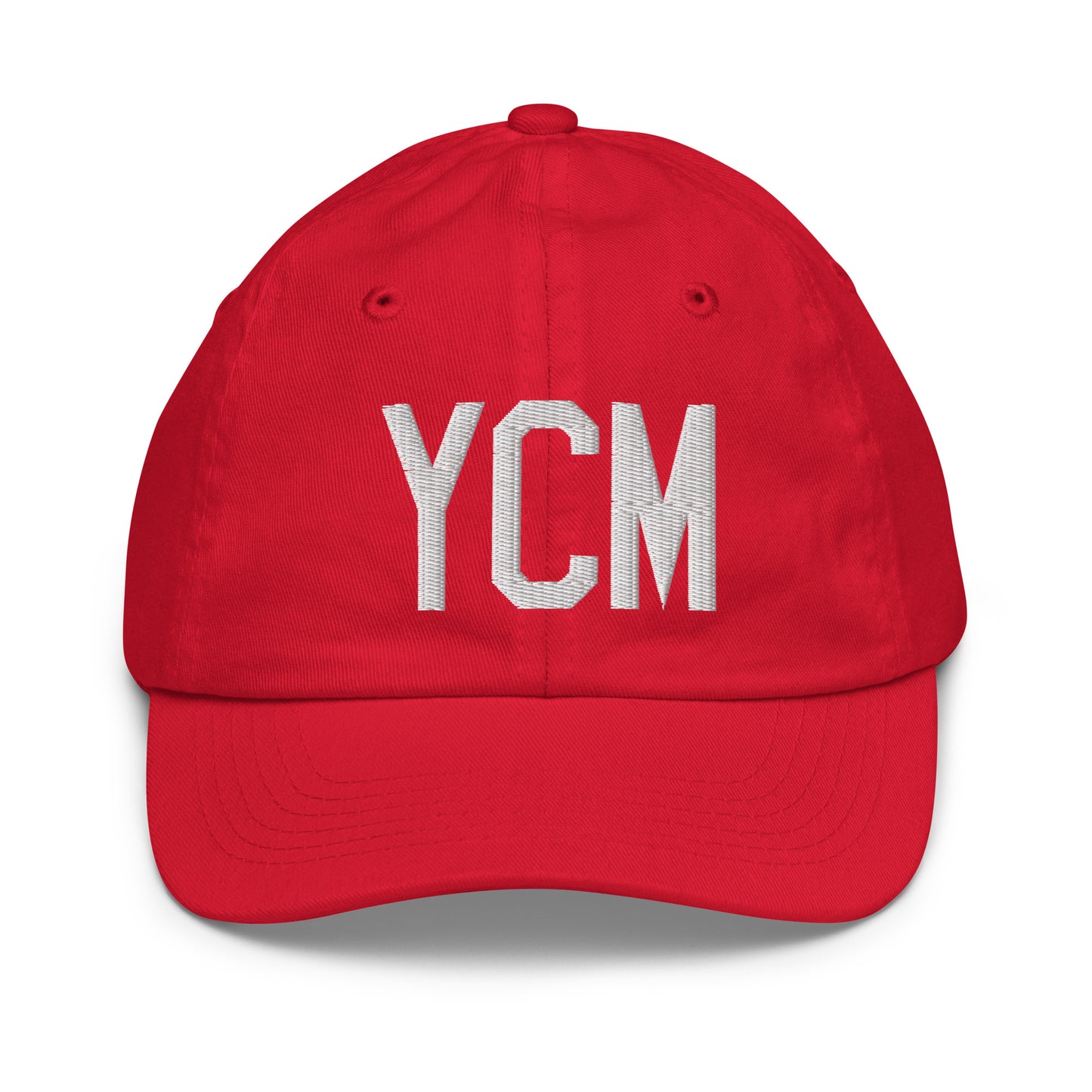 Airport Code Kid's Baseball Cap - White • YCM St. Catharines • YHM Designs - Image 17