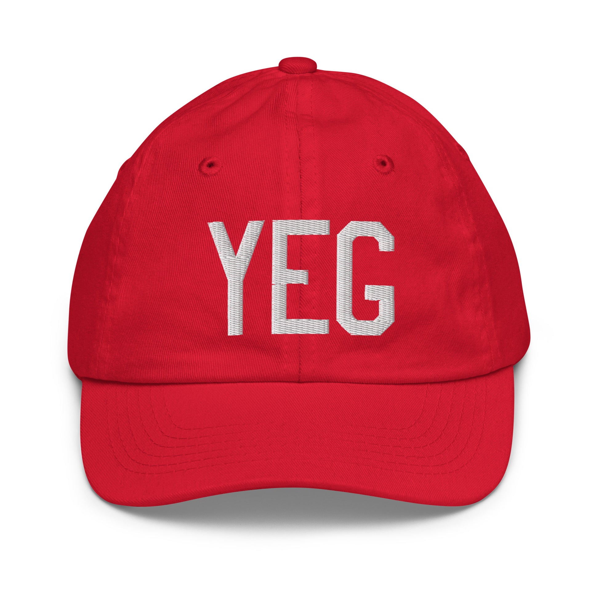 Airport Code Kid's Baseball Cap - White • YEG Edmonton • YHM Designs - Image 17