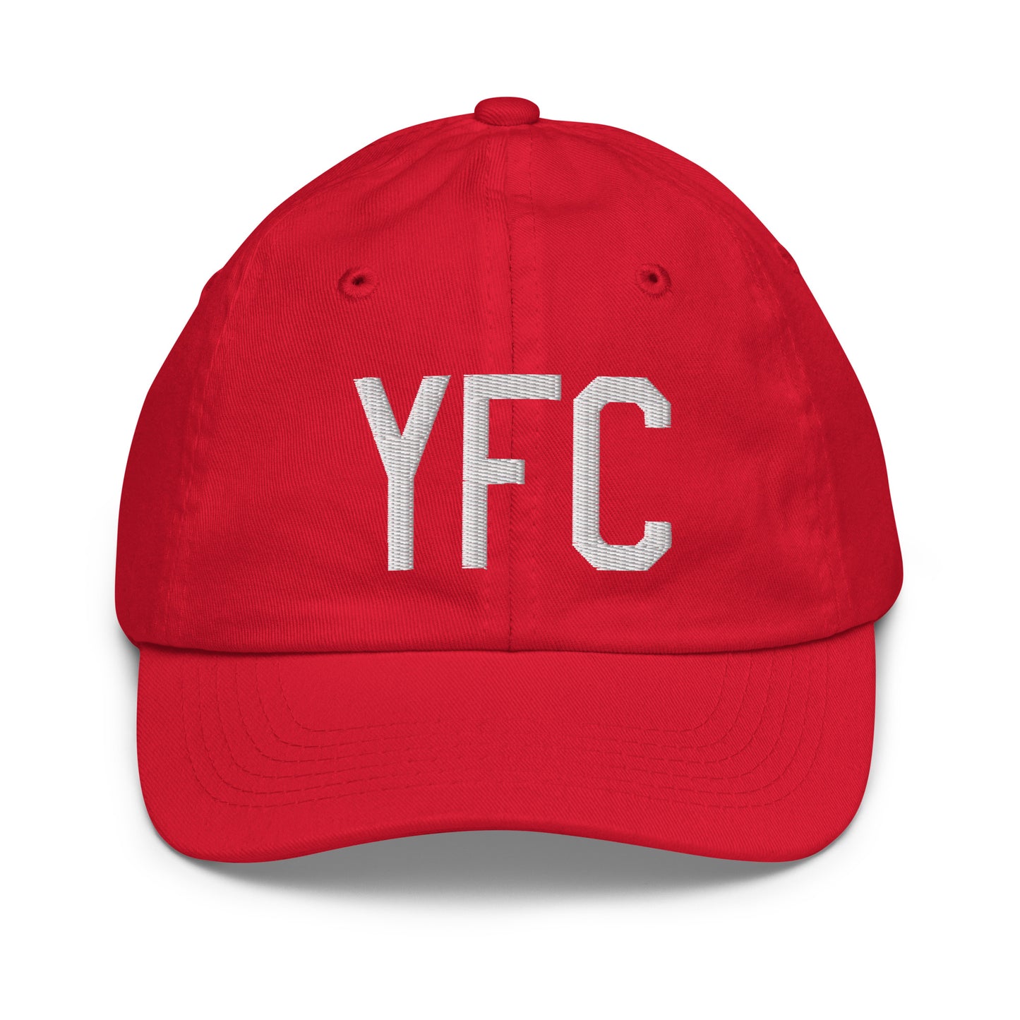 Airport Code Kid's Baseball Cap - White • YFC Fredericton • YHM Designs - Image 17