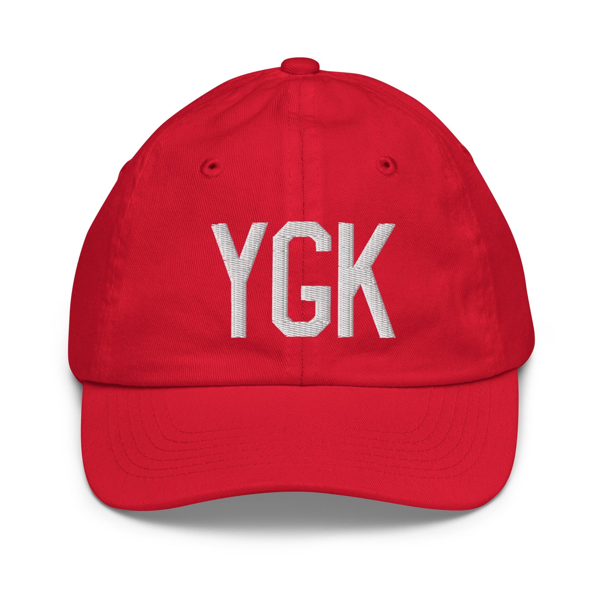 Airport Code Kid's Baseball Cap - White • YGK Kingston • YHM Designs - Image 17