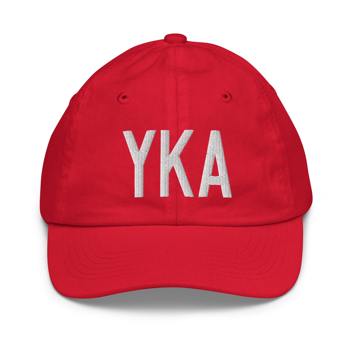 Airport Code Kid's Baseball Cap - White • YKA Kamloops • YHM Designs - Image 17