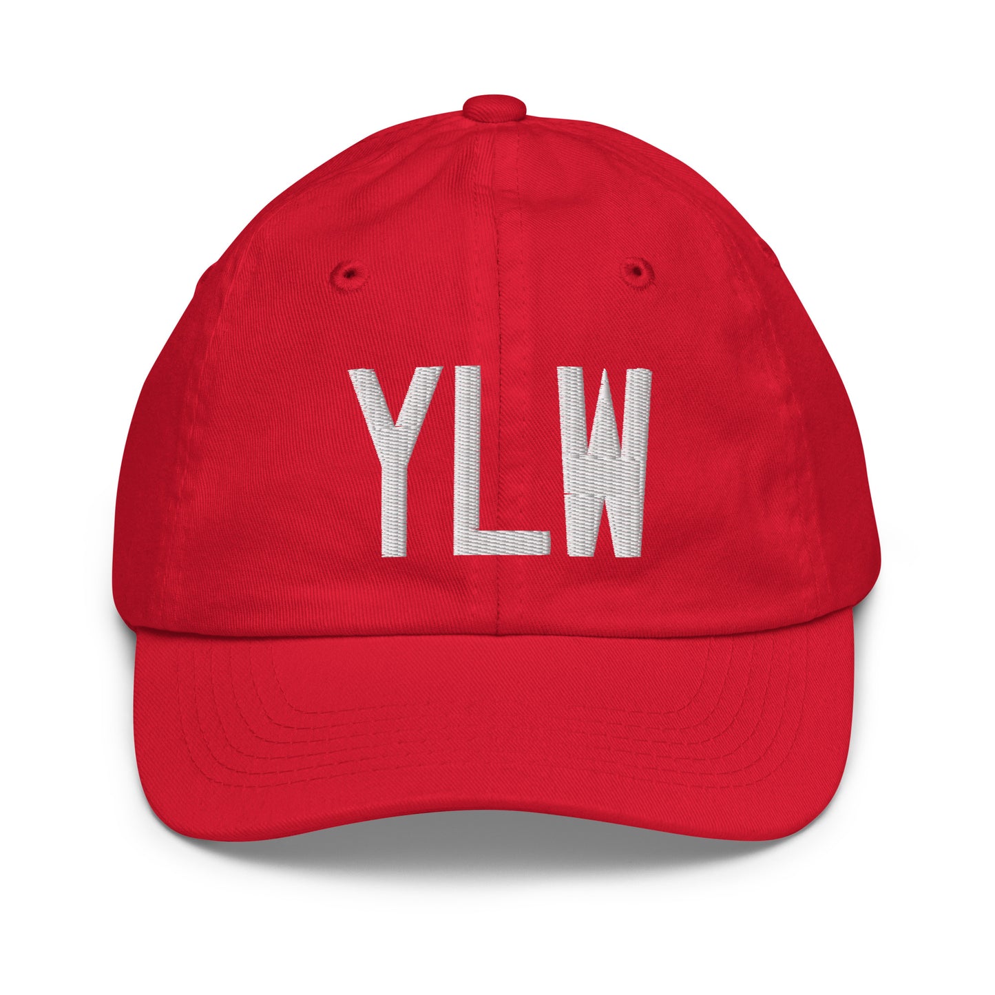 Airport Code Kid's Baseball Cap - White • YLW Kelowna • YHM Designs - Image 17