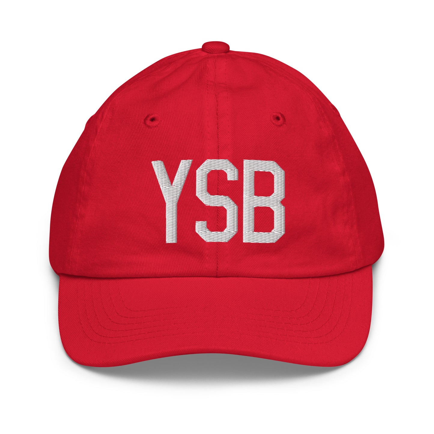 Airport Code Kid's Baseball Cap - White • YSB Sudbury • YHM Designs - Image 17