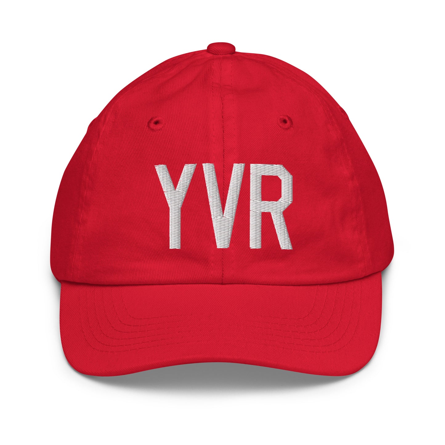Airport Code Kid's Baseball Cap - White • YVR Vancouver • YHM Designs - Image 17