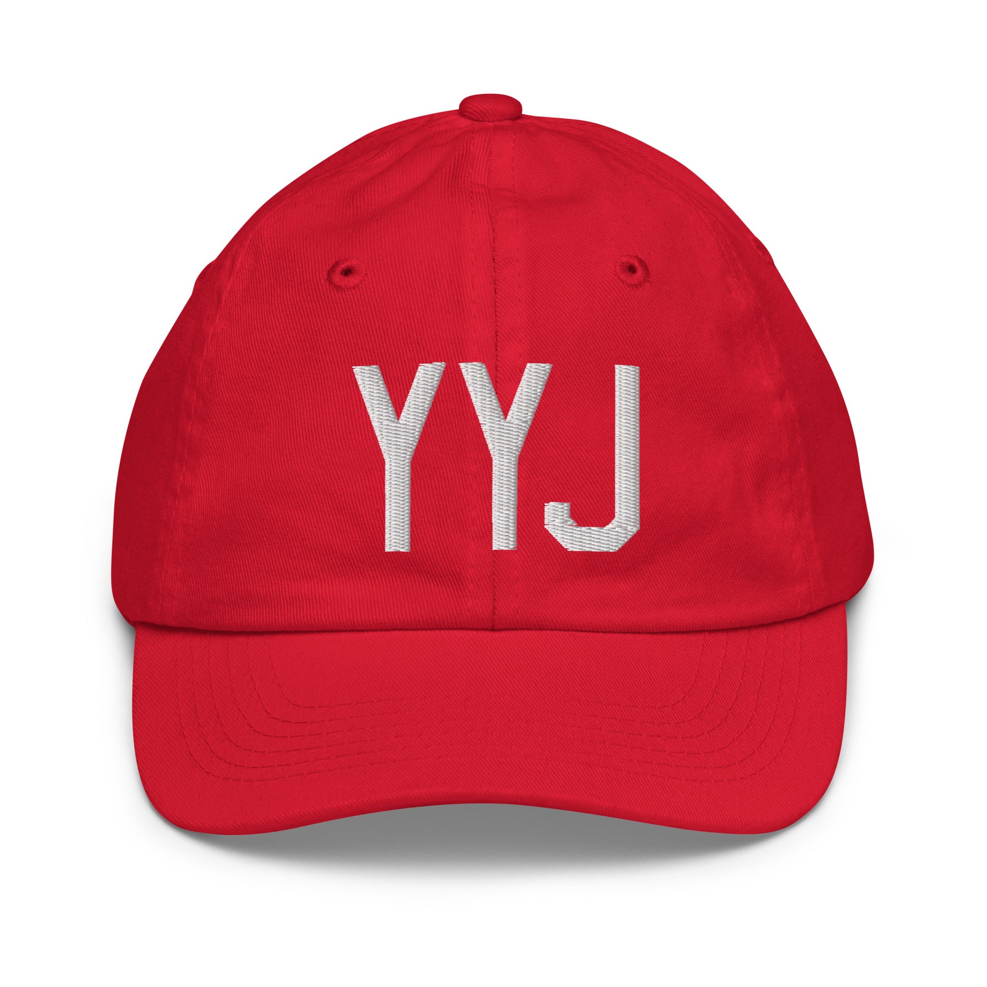 Airport Code Kid's Baseball Cap - White • YYJ Victoria • YHM Designs - Image 17