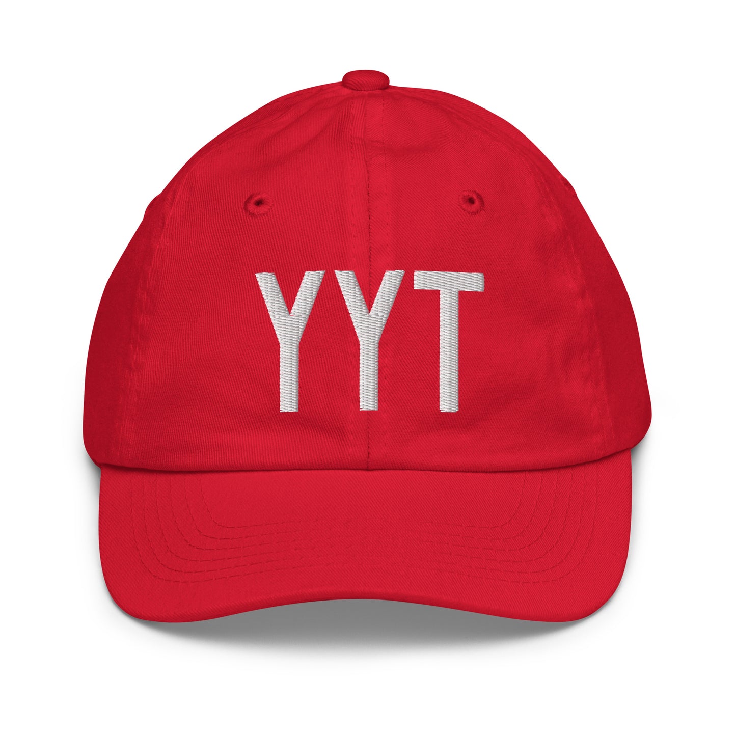 Airport Code Kid's Baseball Cap - White • YYT St. John's • YHM Designs - Image 17