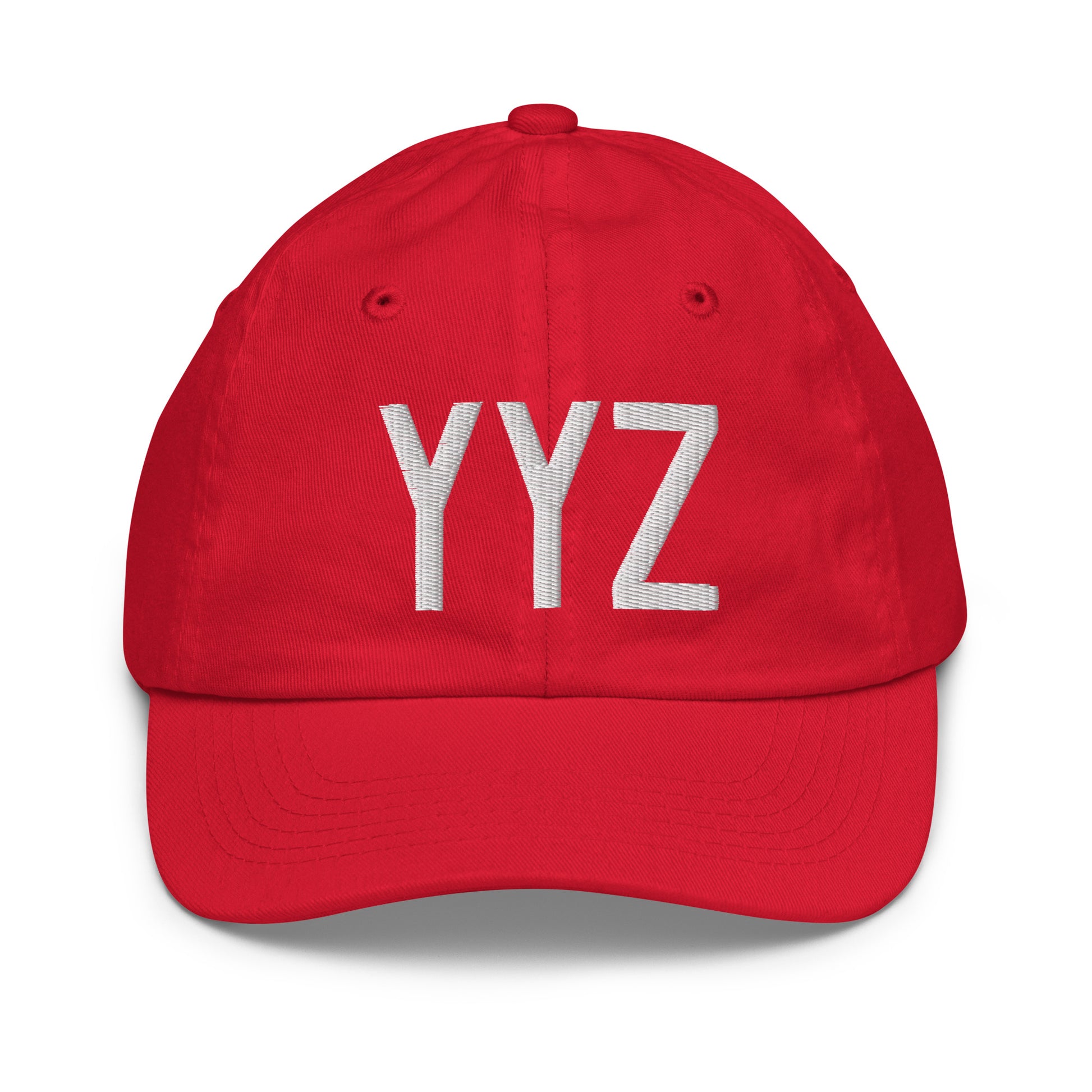 Airport Code Kid's Baseball Cap - White • YYZ Toronto • YHM Designs - Image 17