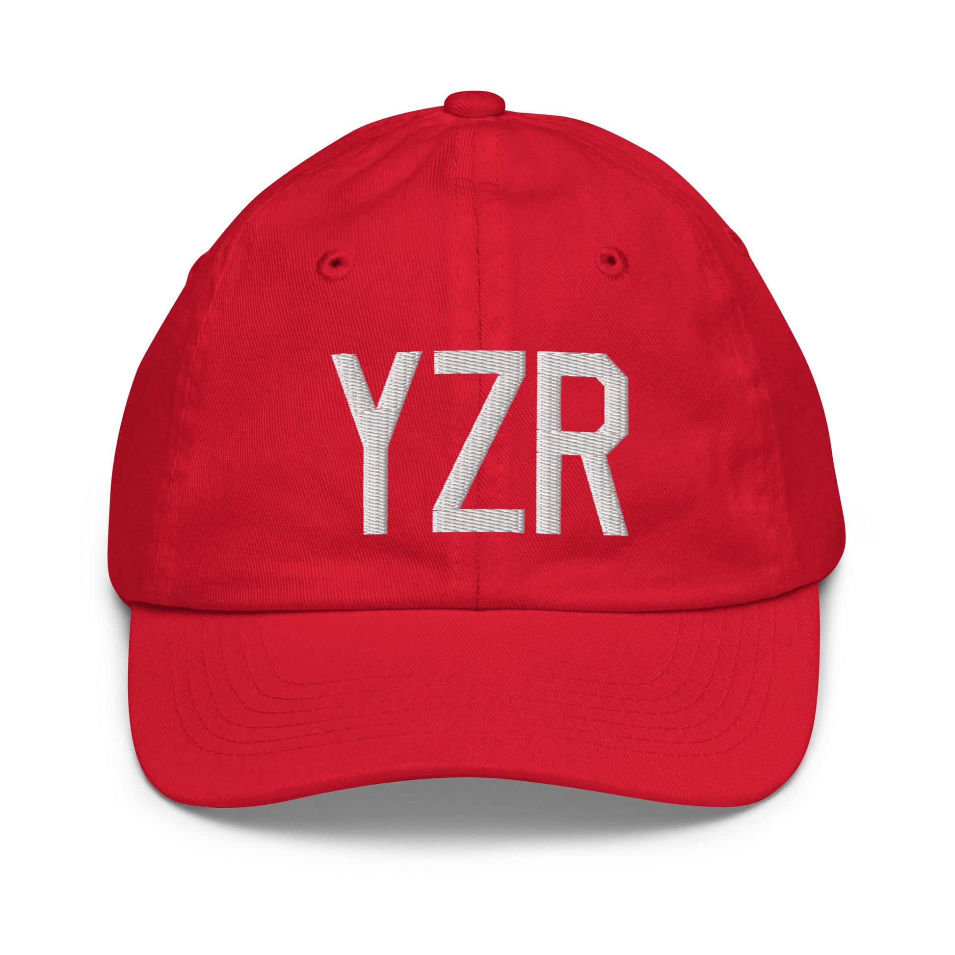 Airport Code Kid's Baseball Cap - White • YZR Sarnia • YHM Designs - Image 17