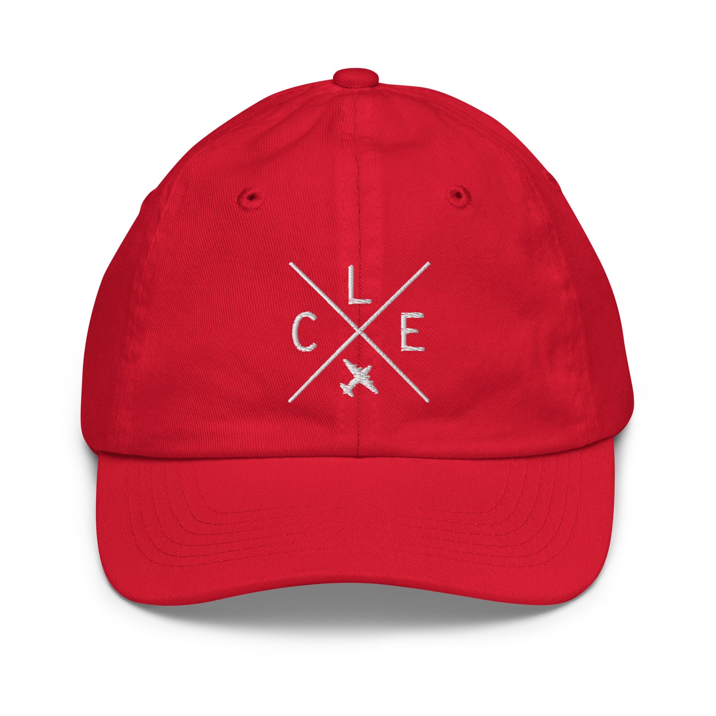 Crossed-X Kid's Baseball Cap - White • CLE Cleveland • YHM Designs - Image 17