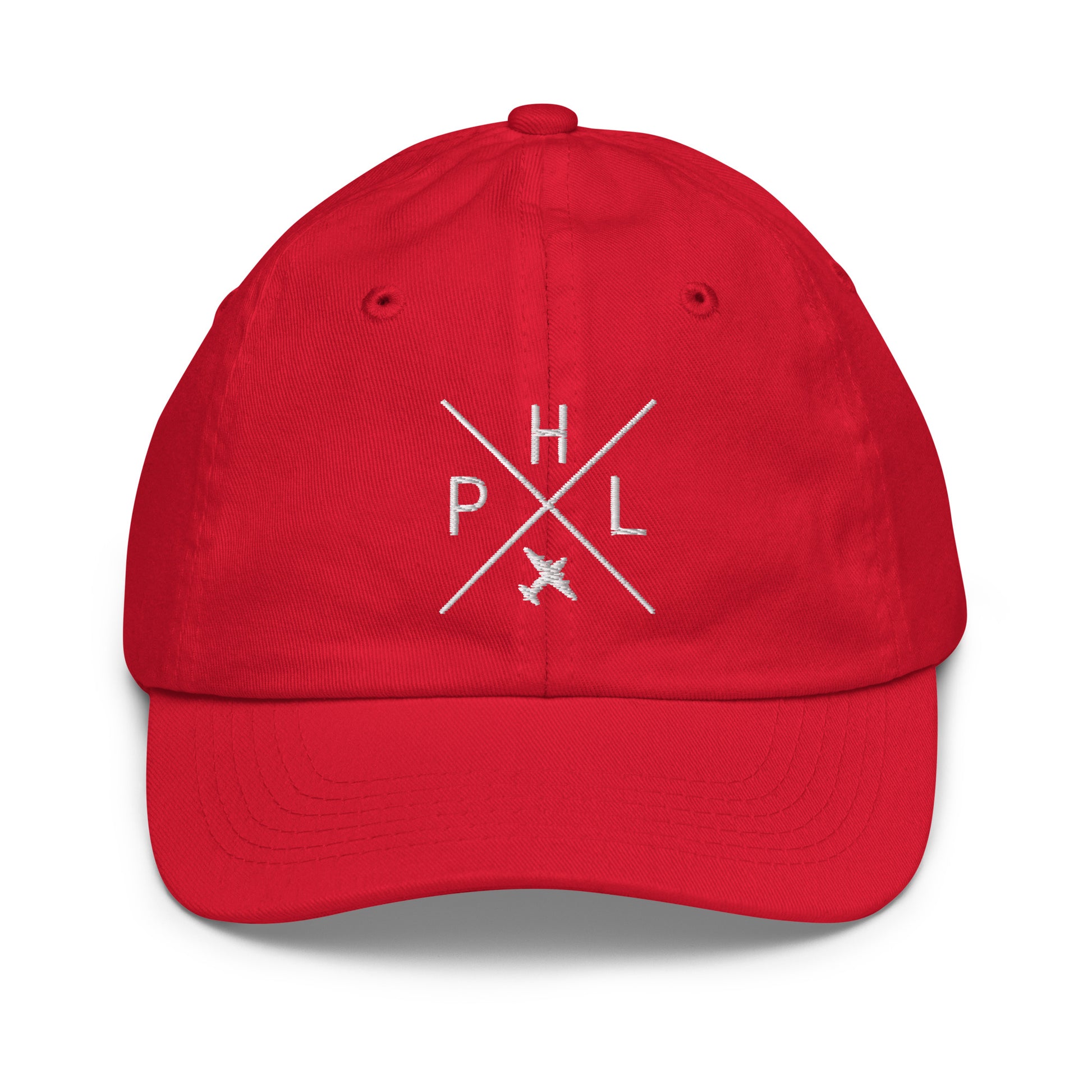 Crossed-X Kid's Baseball Cap - White • PHL Philadelphia • YHM Designs - Image 17