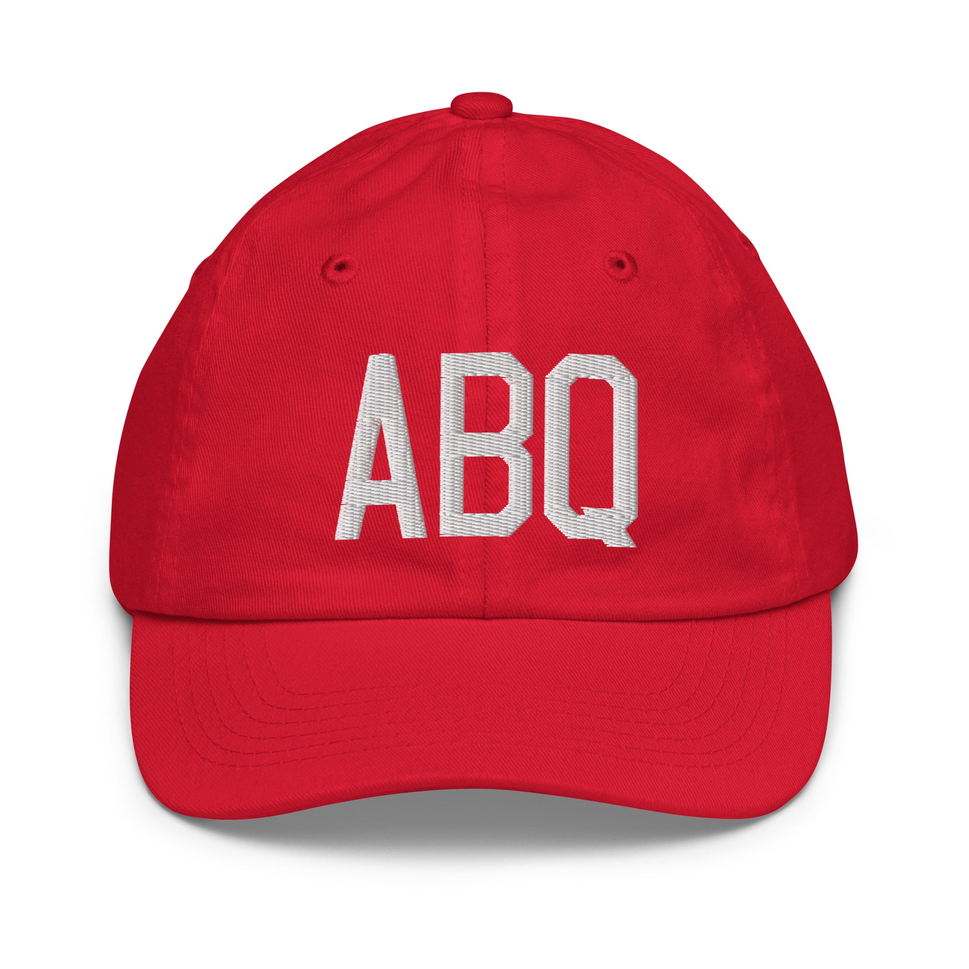 Airport Code Kid's Baseball Cap - White • ABQ Albuquerque • YHM Designs - Image 17